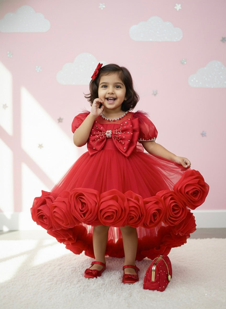 Ball gown for girls Online, Red Pageant Gown