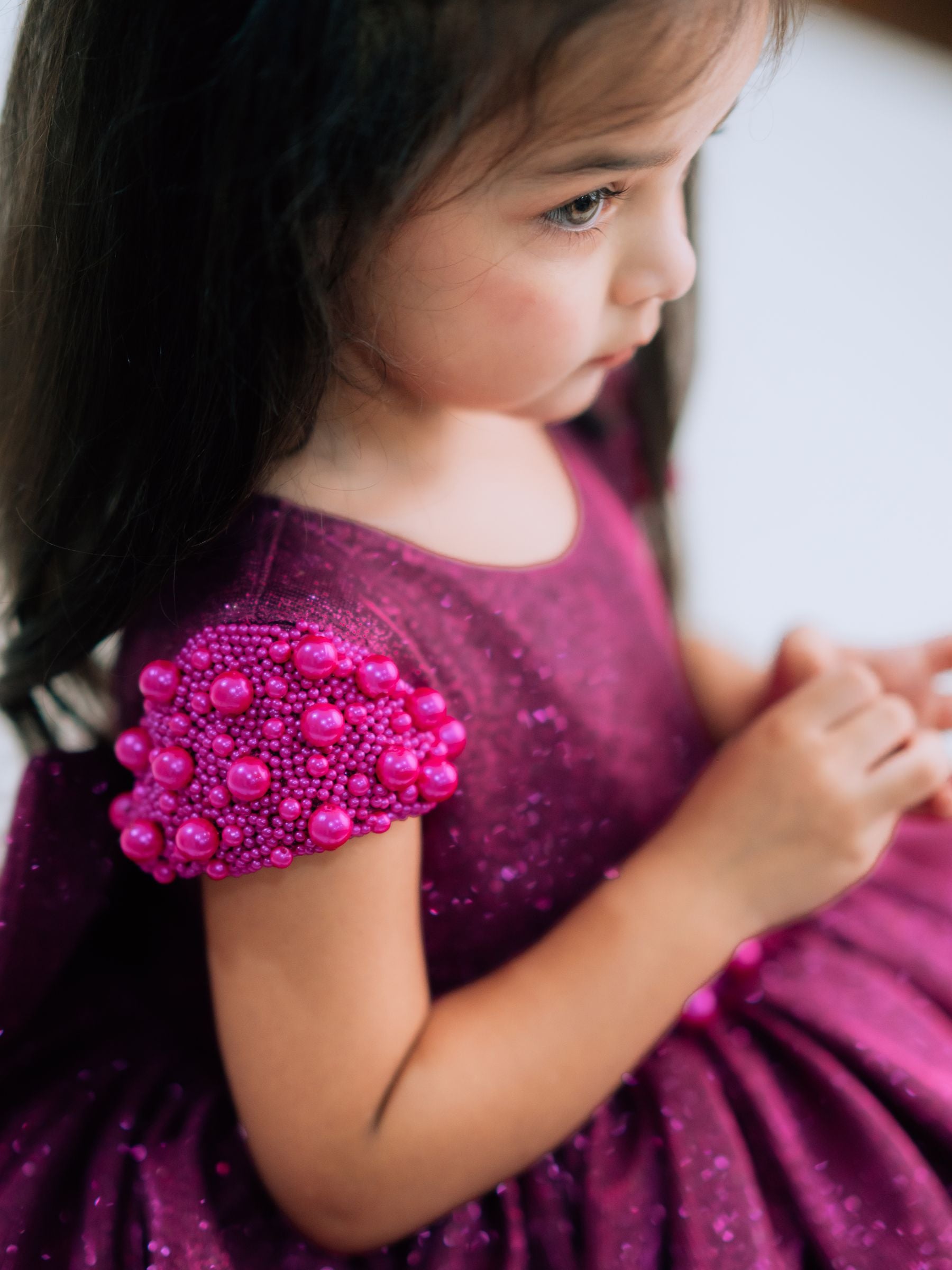 Magenta Simmer Layer Half Length Gown