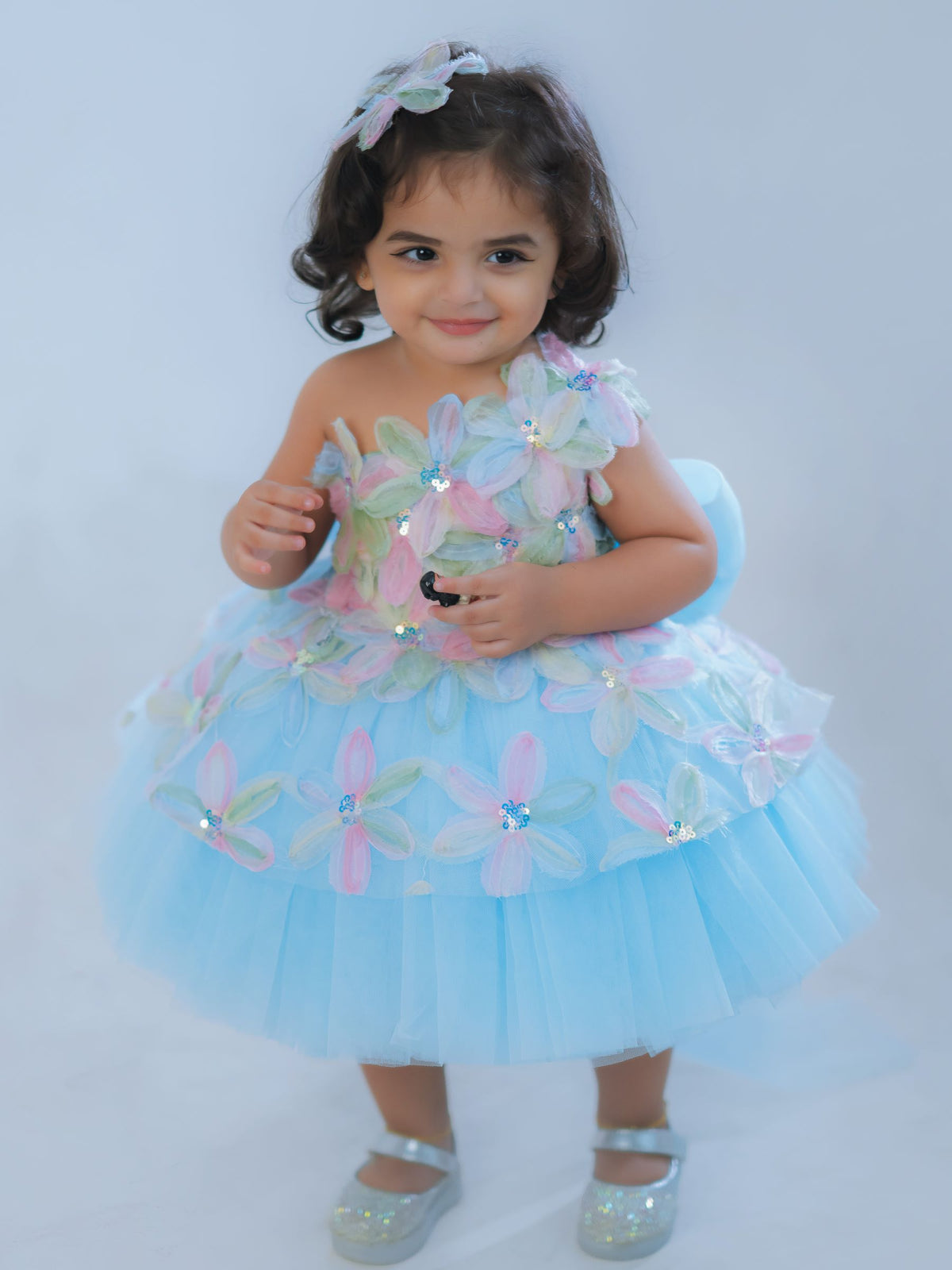 Petal-Drop Tiered Gown