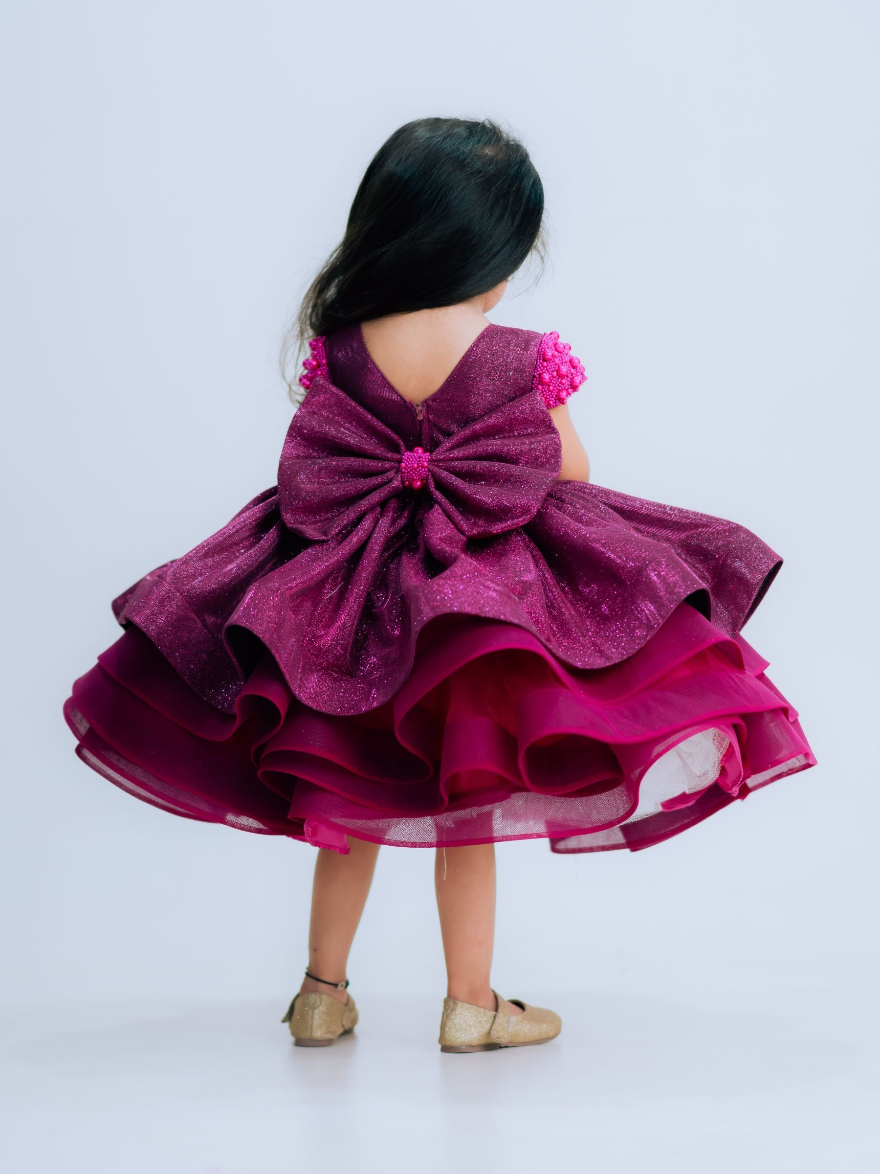 Magenta Simmer Layer Half Length Gown