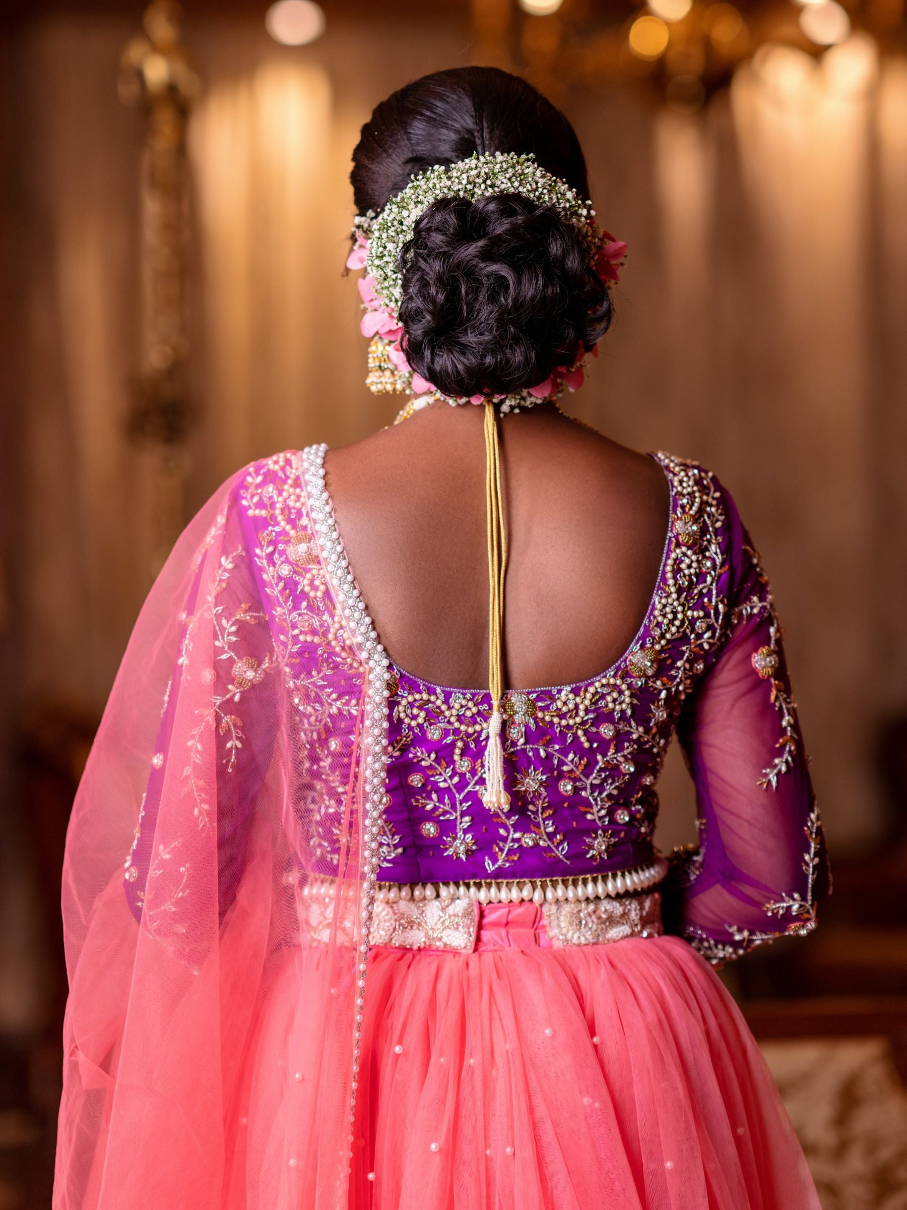 Rosé Royalty – Mirror Work Party Lehenga