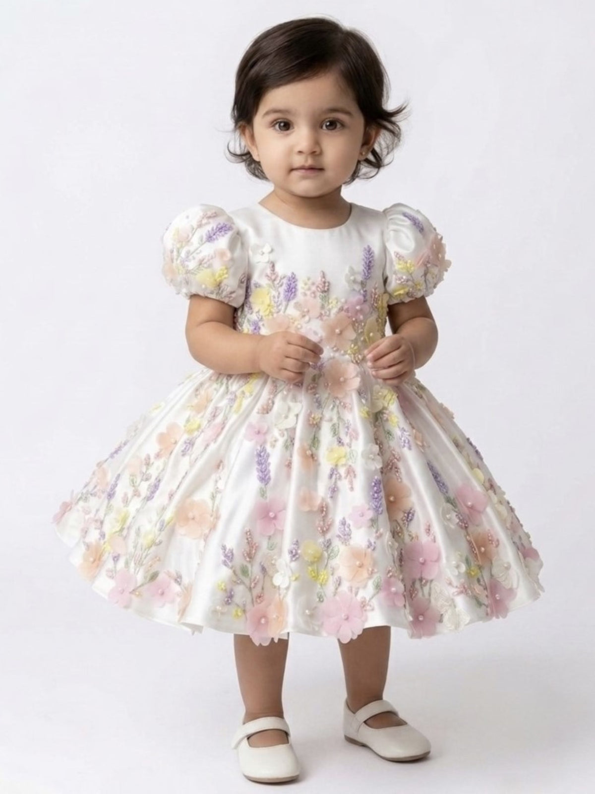 White Floral Royal Couture Gown