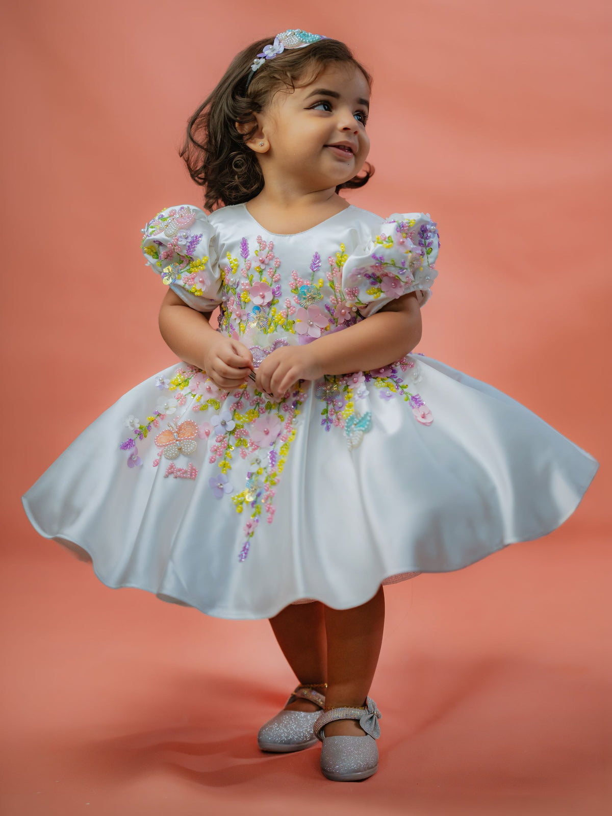 Wildflower Meadow Satin Gown