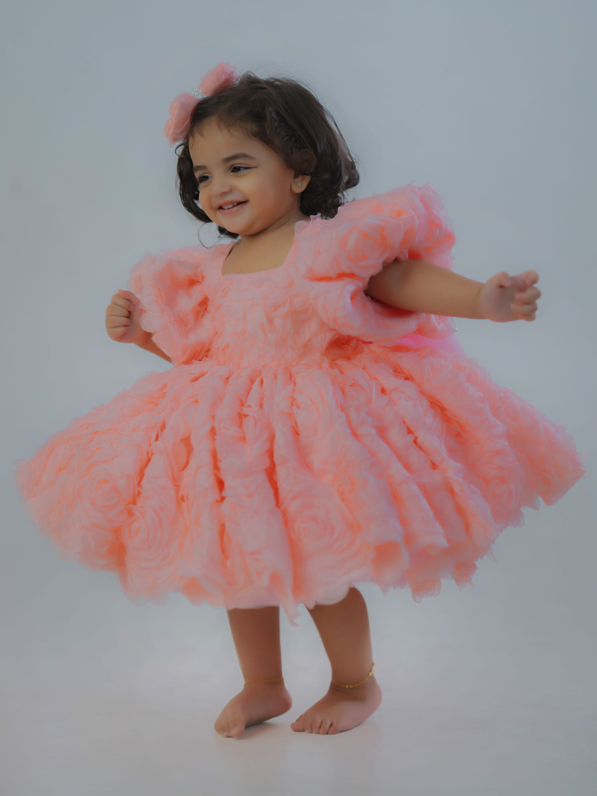 Peach Rose-Bud Cloud Gown