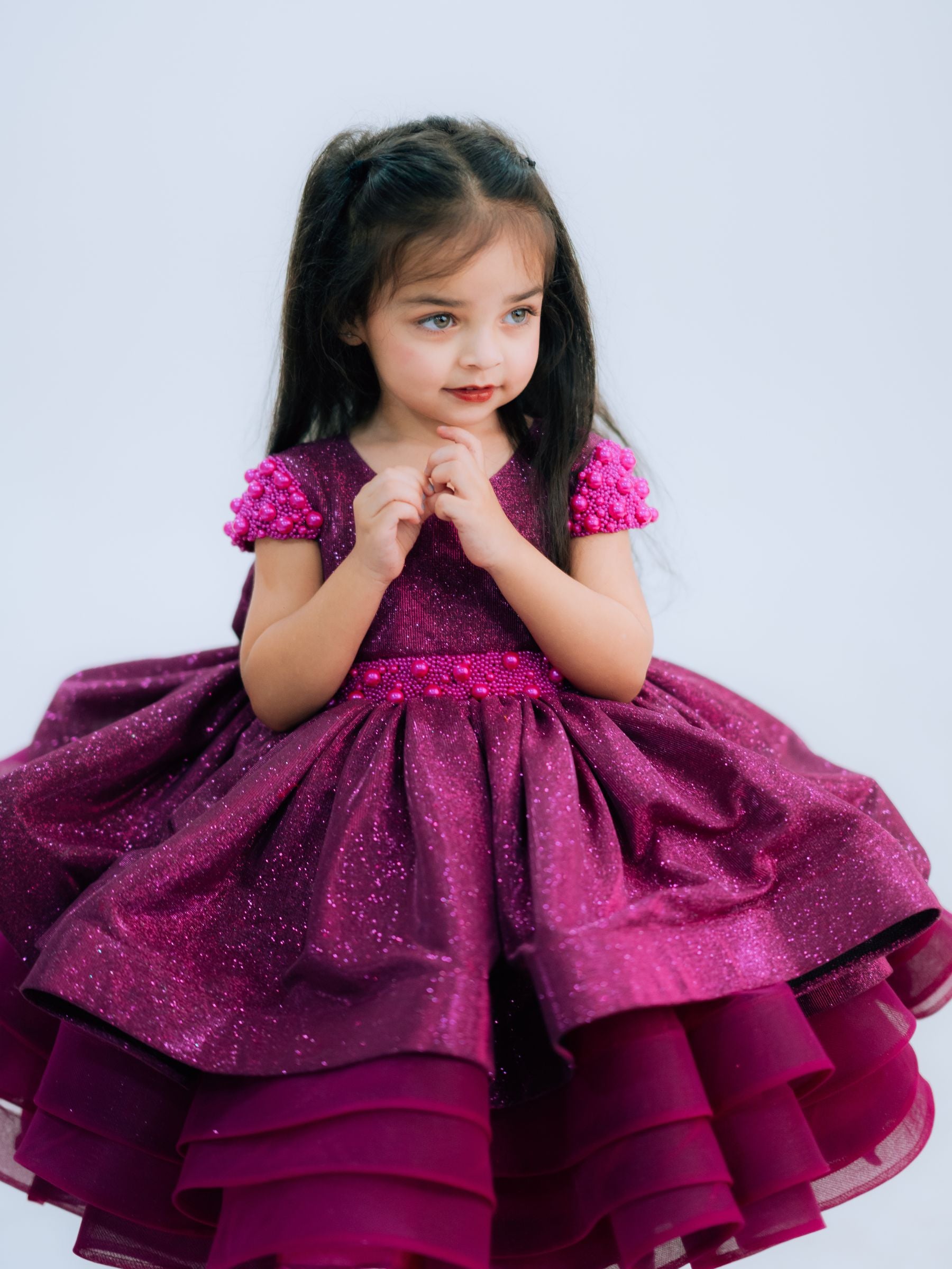 Magenta Simmer Layer Half Length Gown