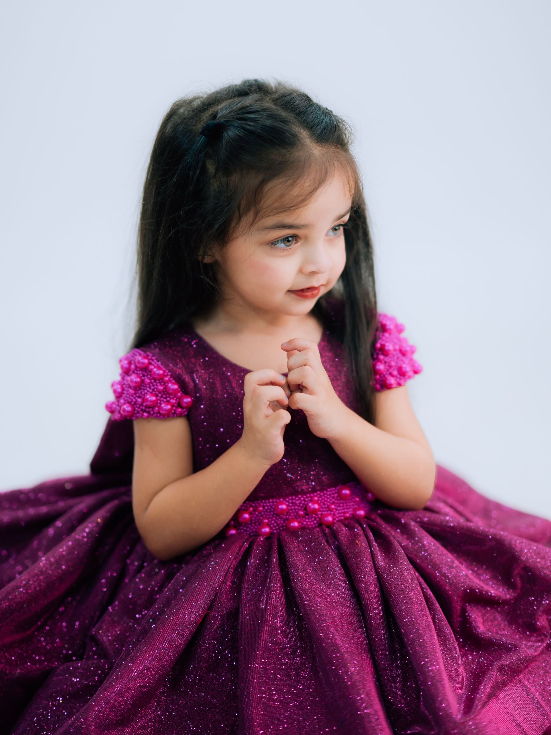 Magenta Simmer Layer Half Length Gown