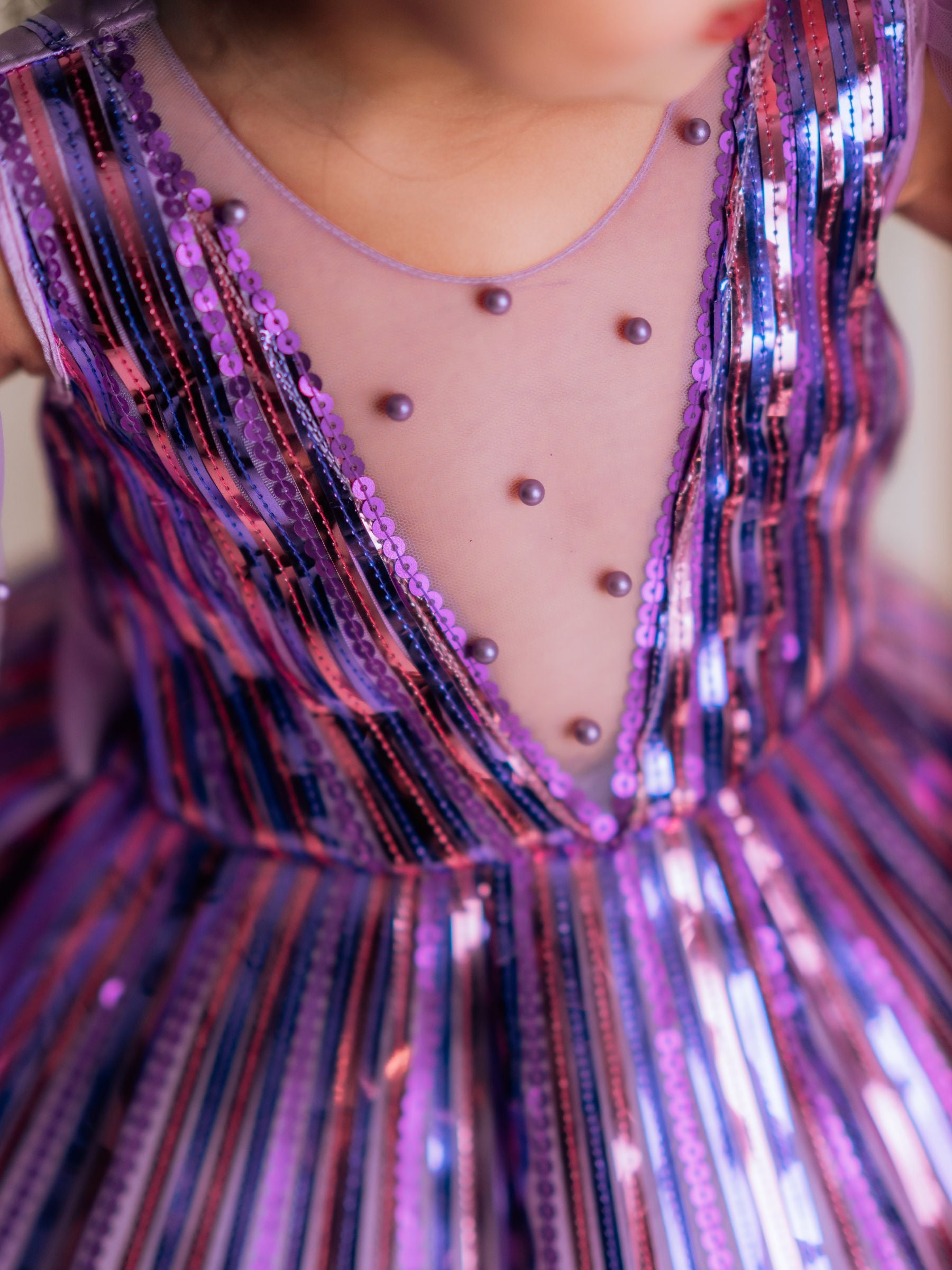 Lavender Sequin Weightless Panel Ball Gown