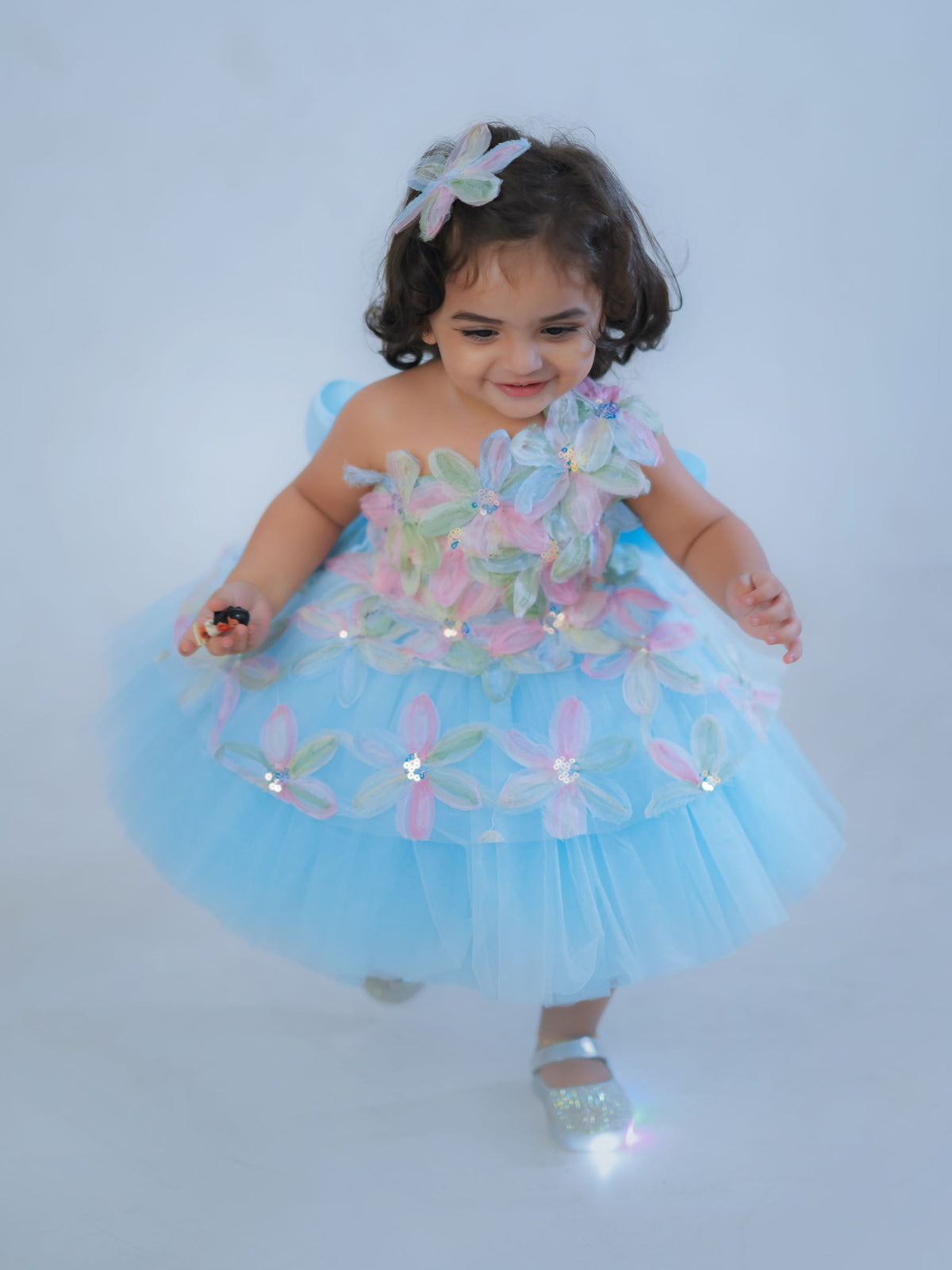 Petal-Drop Tiered Gown