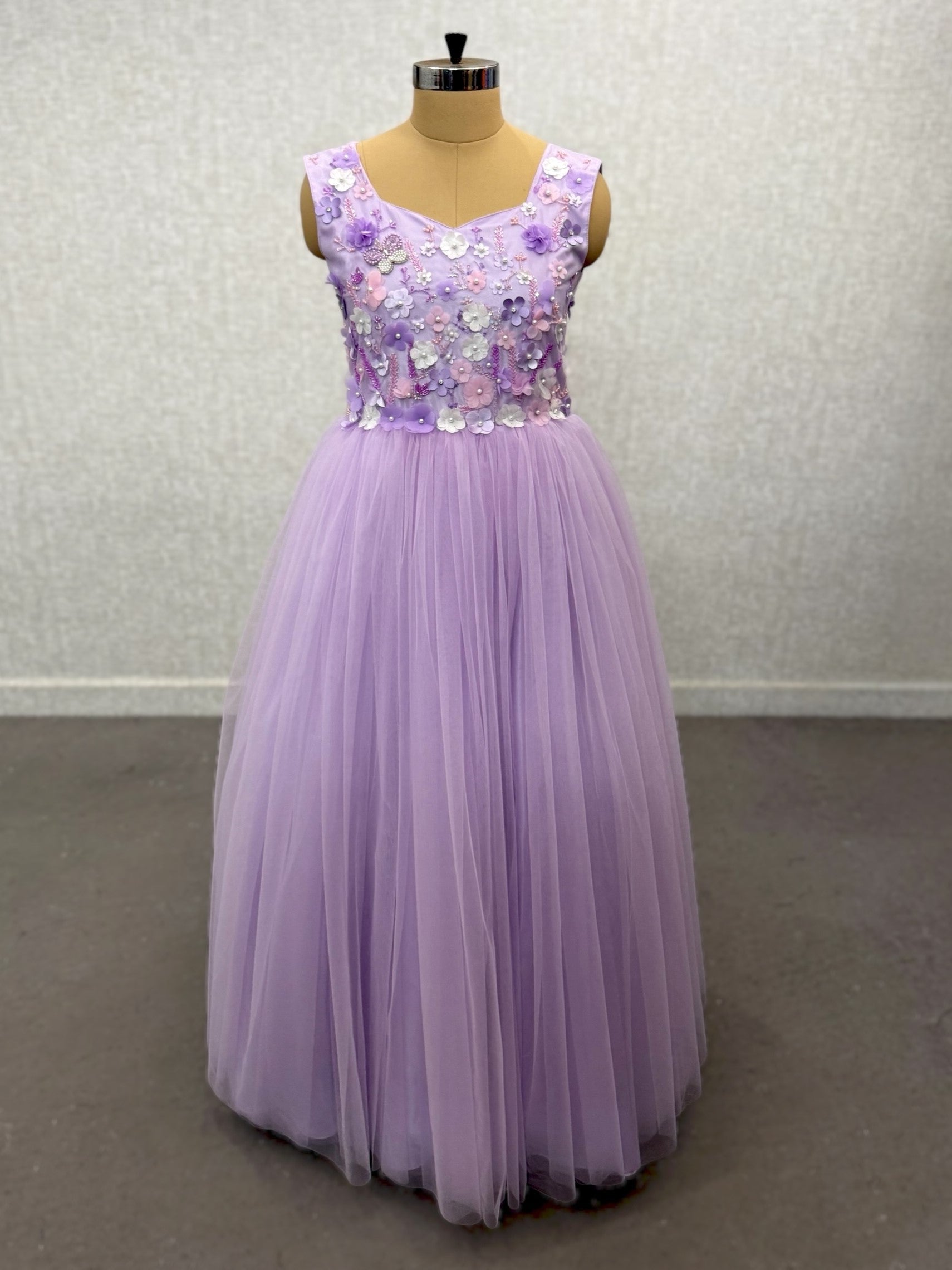 Designer Gown for Girl Online, Lavender Princess Dress