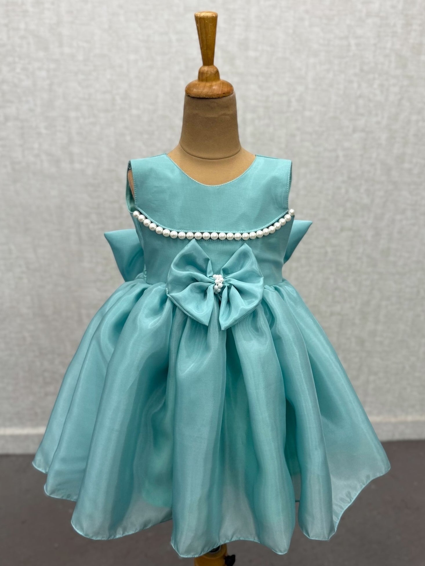 Teal celestical baby gown