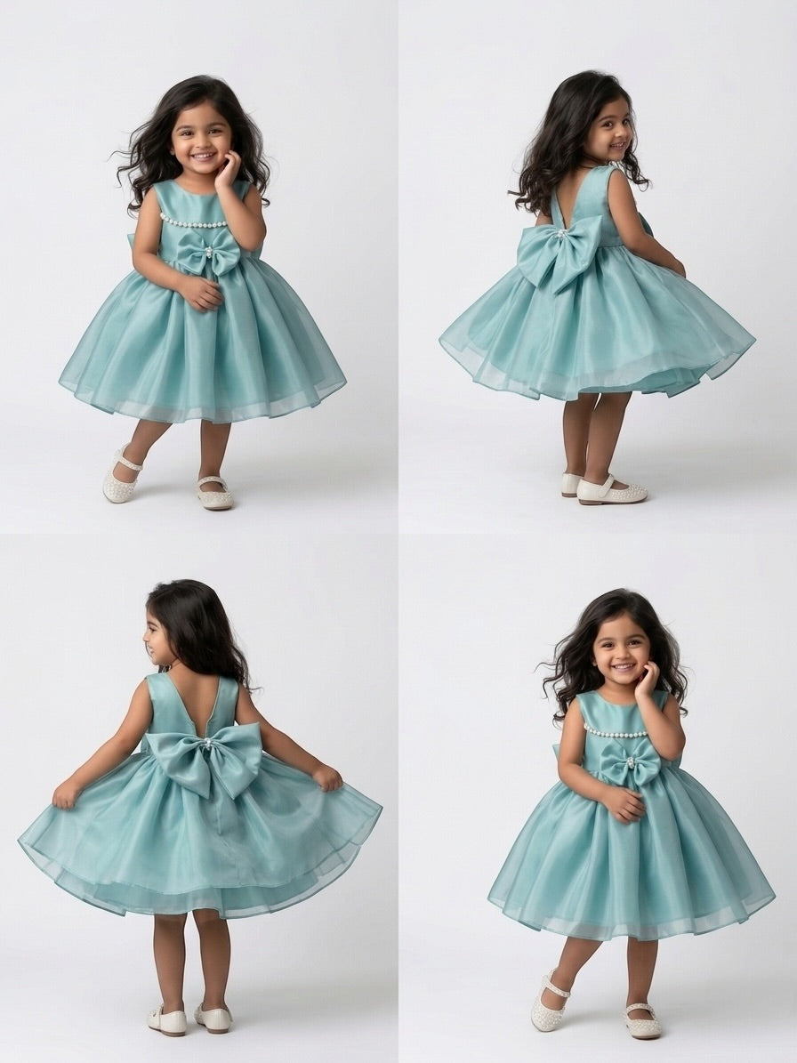 Teal celestical baby gown