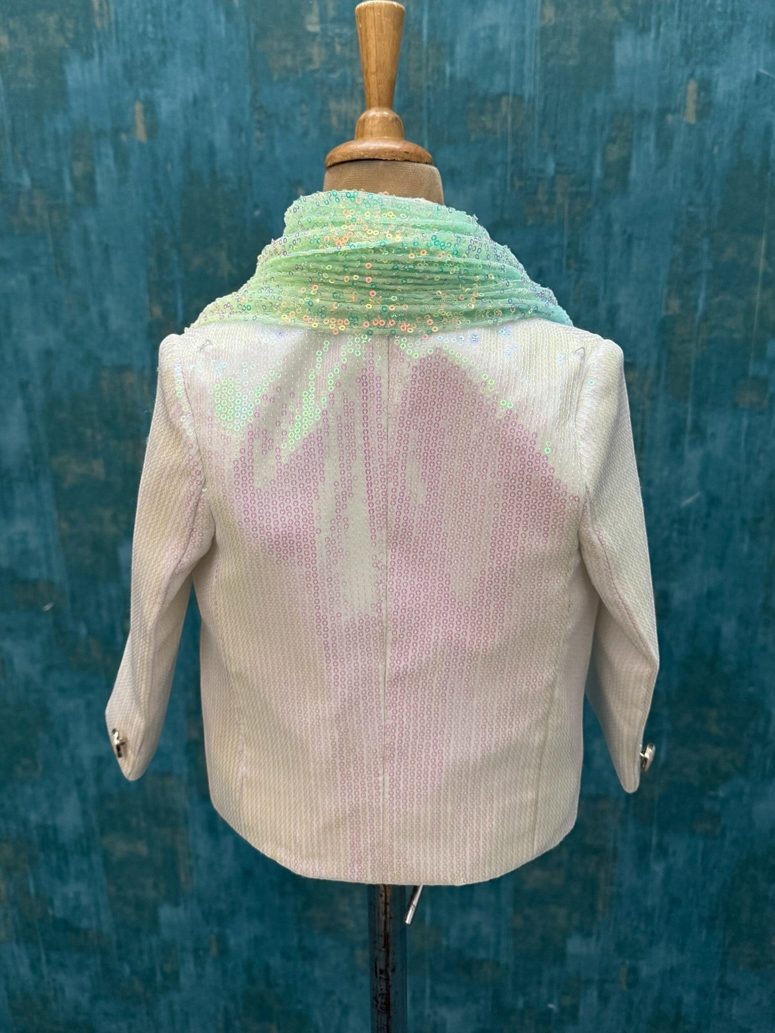 White Premium blazer for little gentle man comes with lights