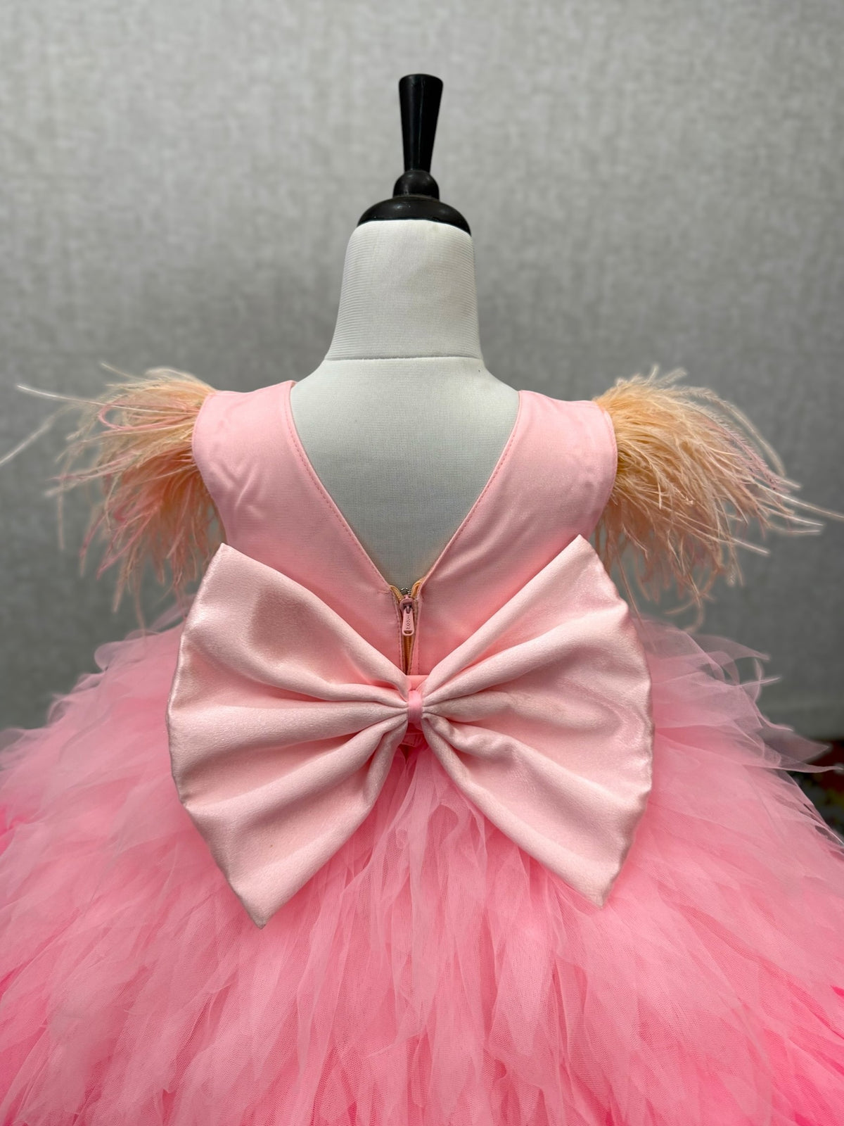 Blush Swan Feather Princess Gown
