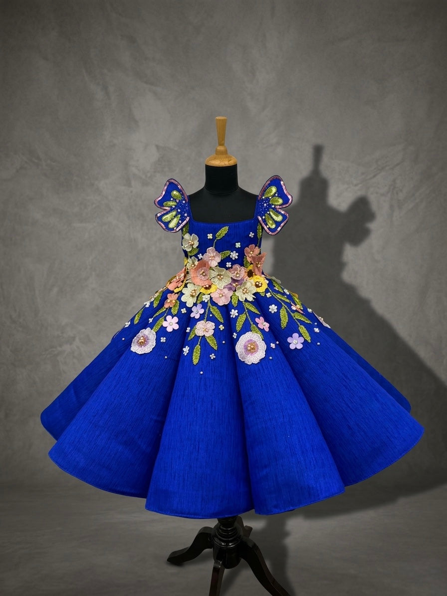 Kids Birthday Frocks Online, Blue Frock for Girls