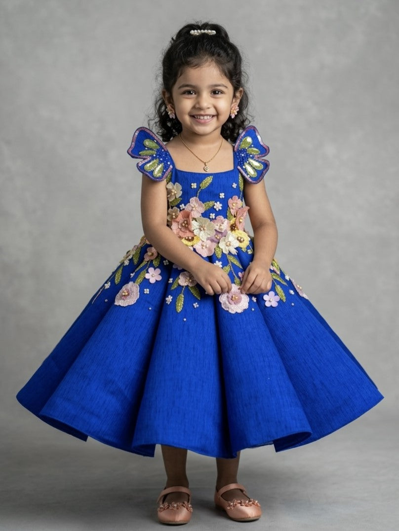 Kids Birthday Frocks Online, Blue Frock for Girls