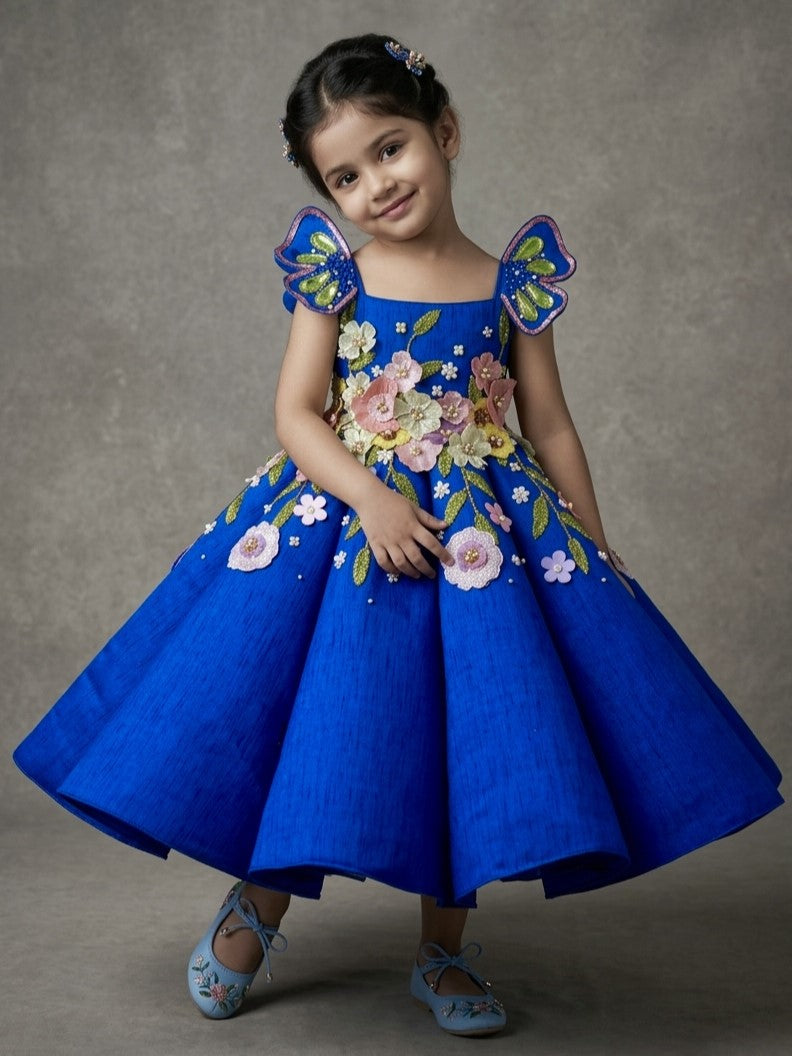 Kids Birthday Frocks Online, Blue Frock for Girls