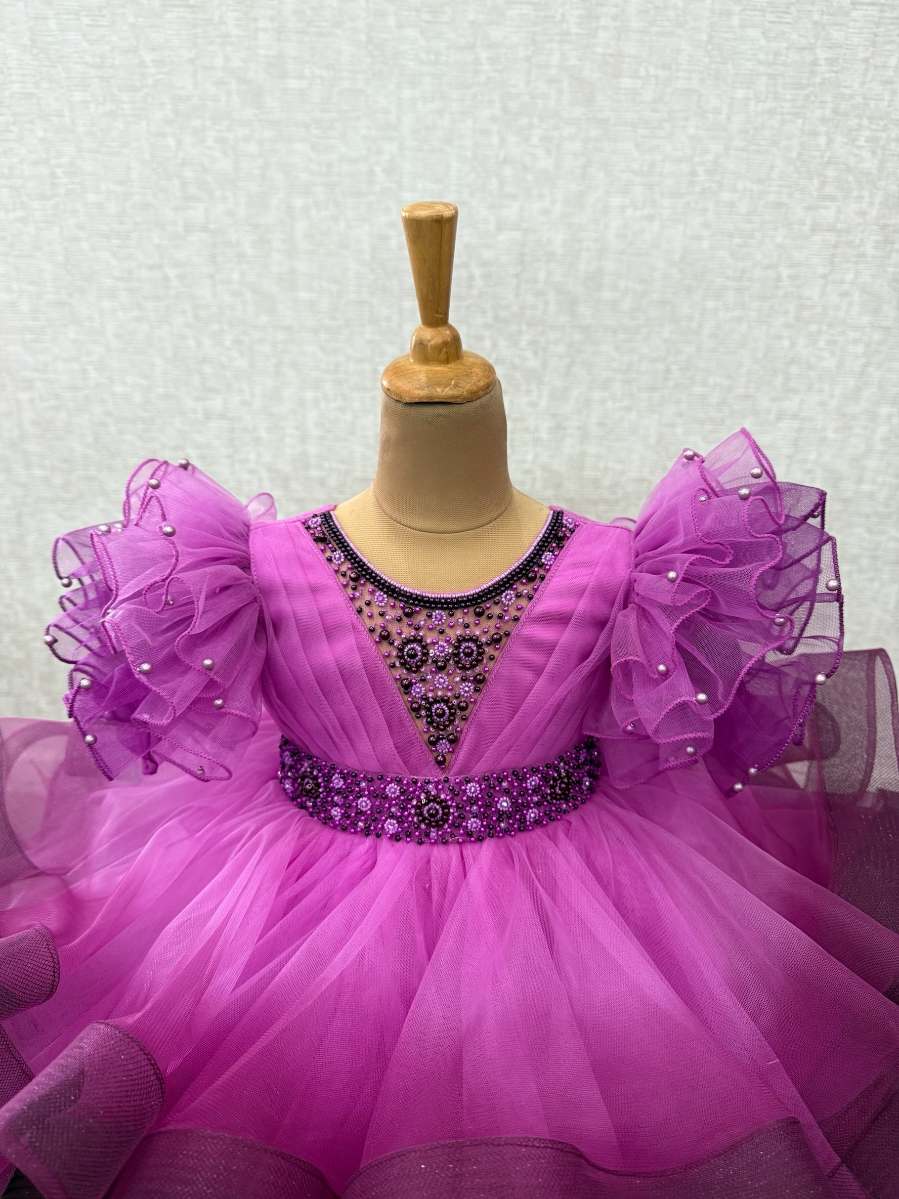 Theme dress for baby girl Online, Violet Bloom Ombre Gown