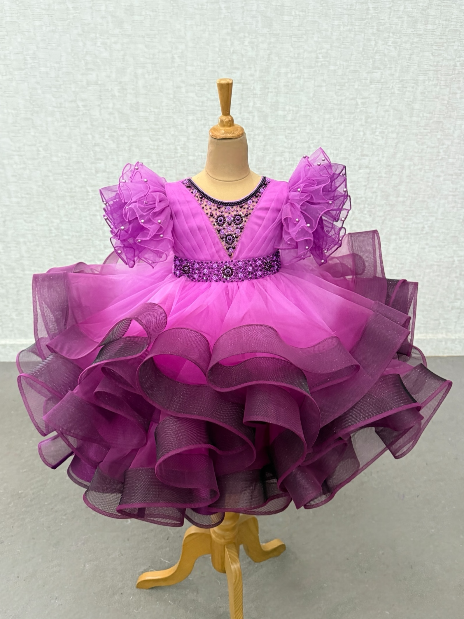 Theme dress for baby girl Online, Violet Bloom Ombre Gown