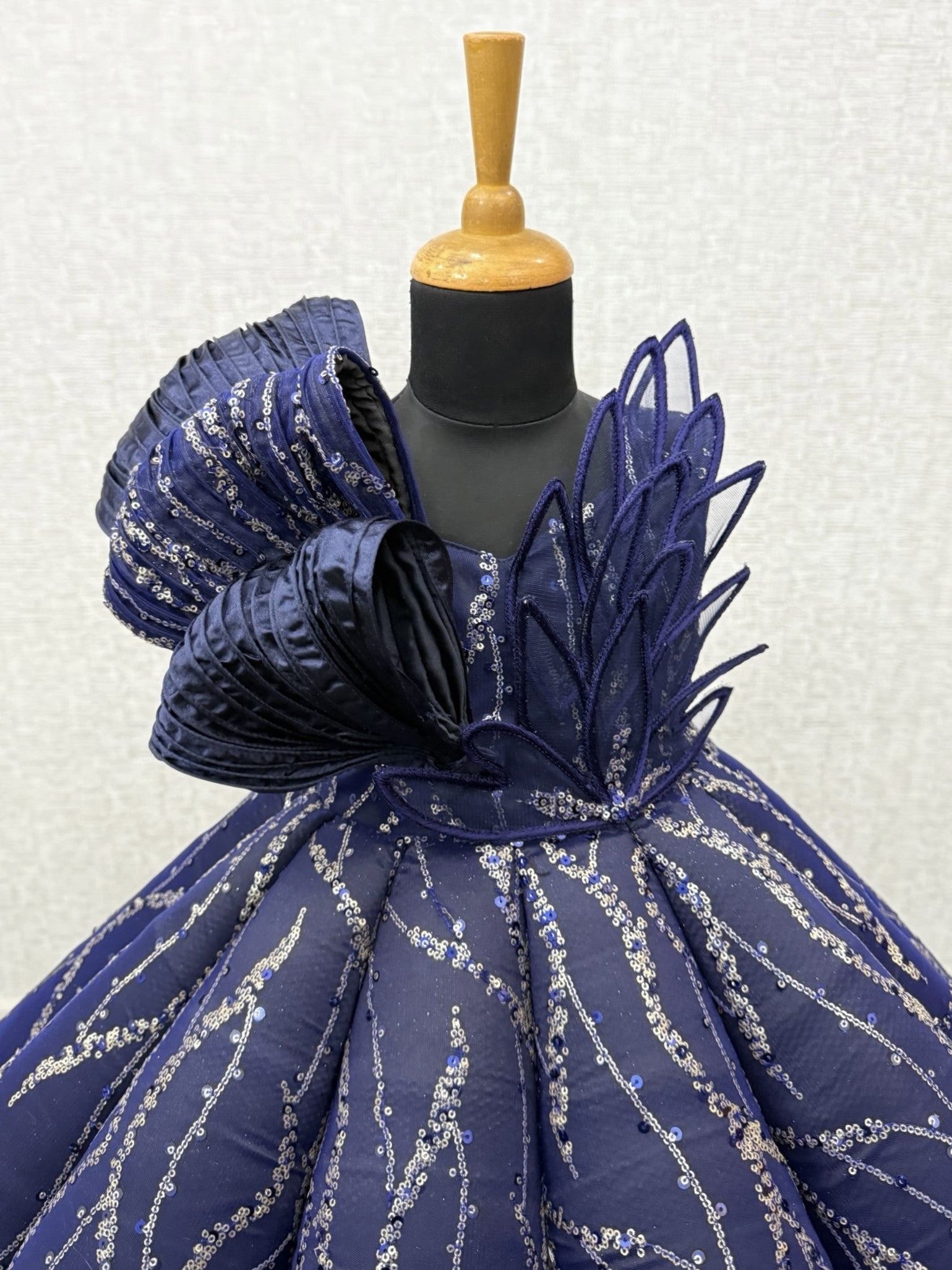 Children Party Wear Gowns Online, Midnight Blue Gown