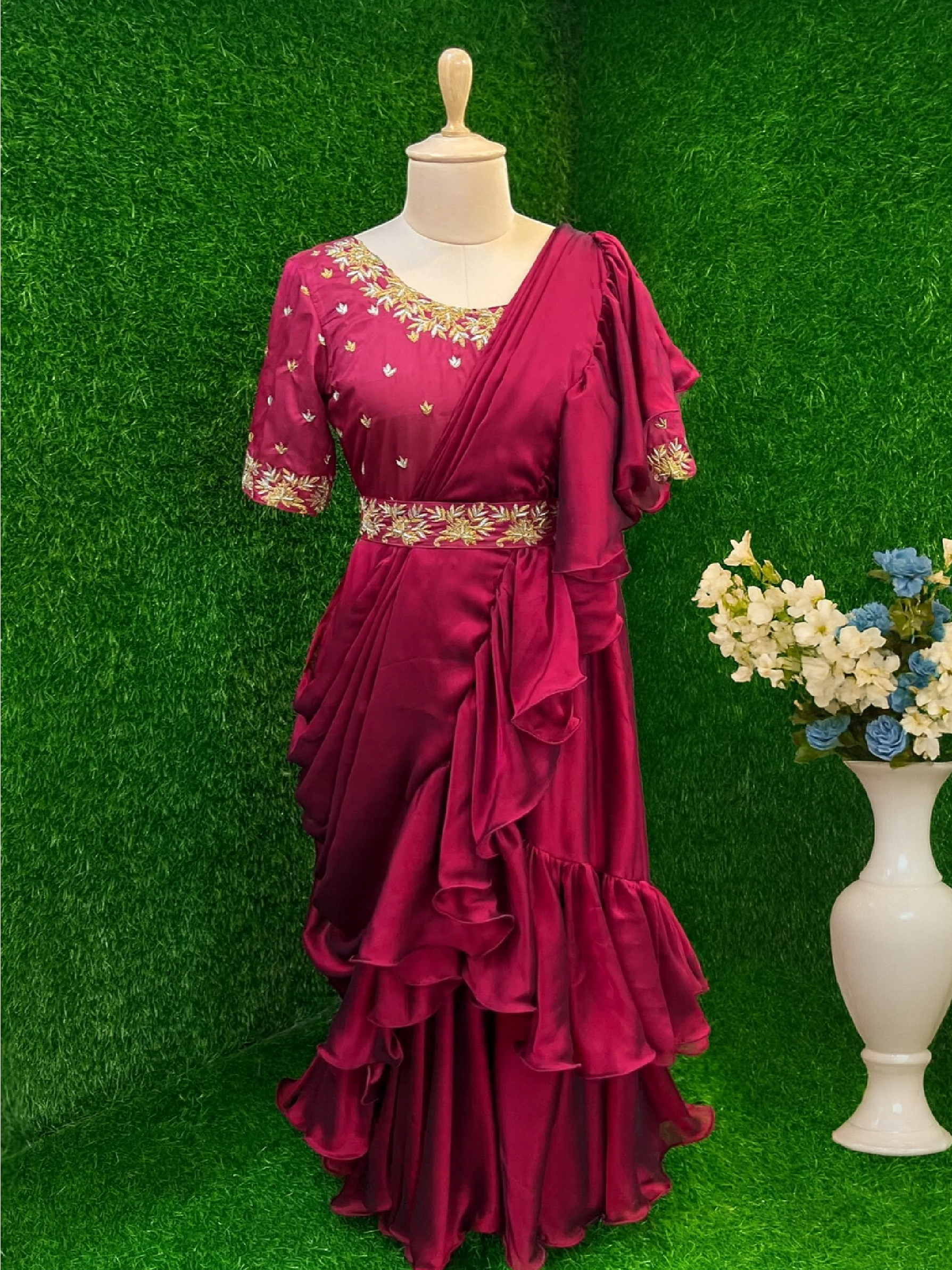 Velvet Scarlet Bloom Gown