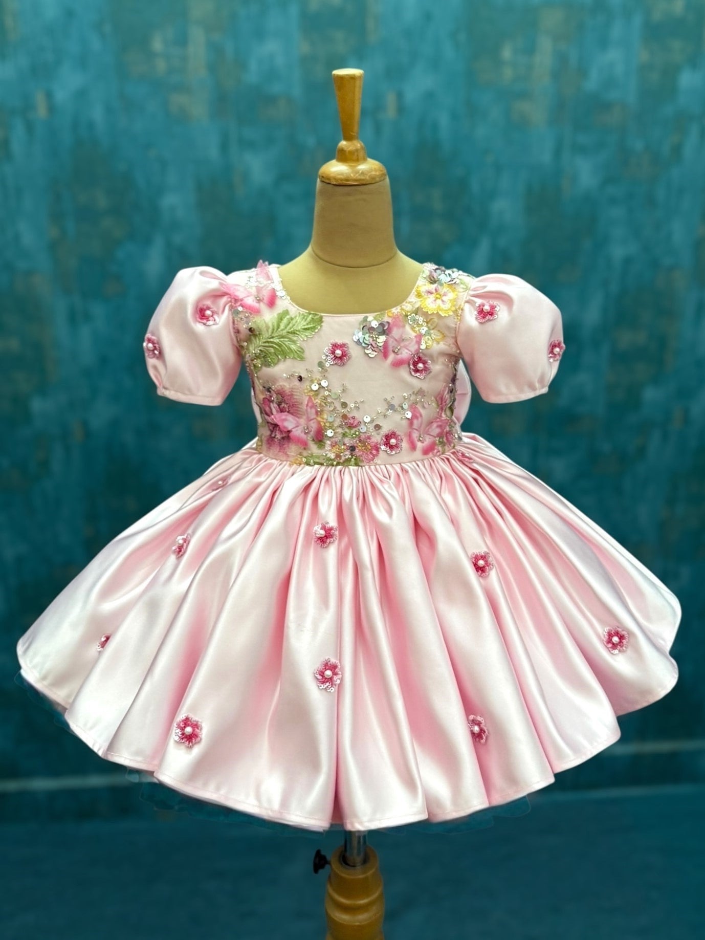 Pink Peony Elegance Floral Gown