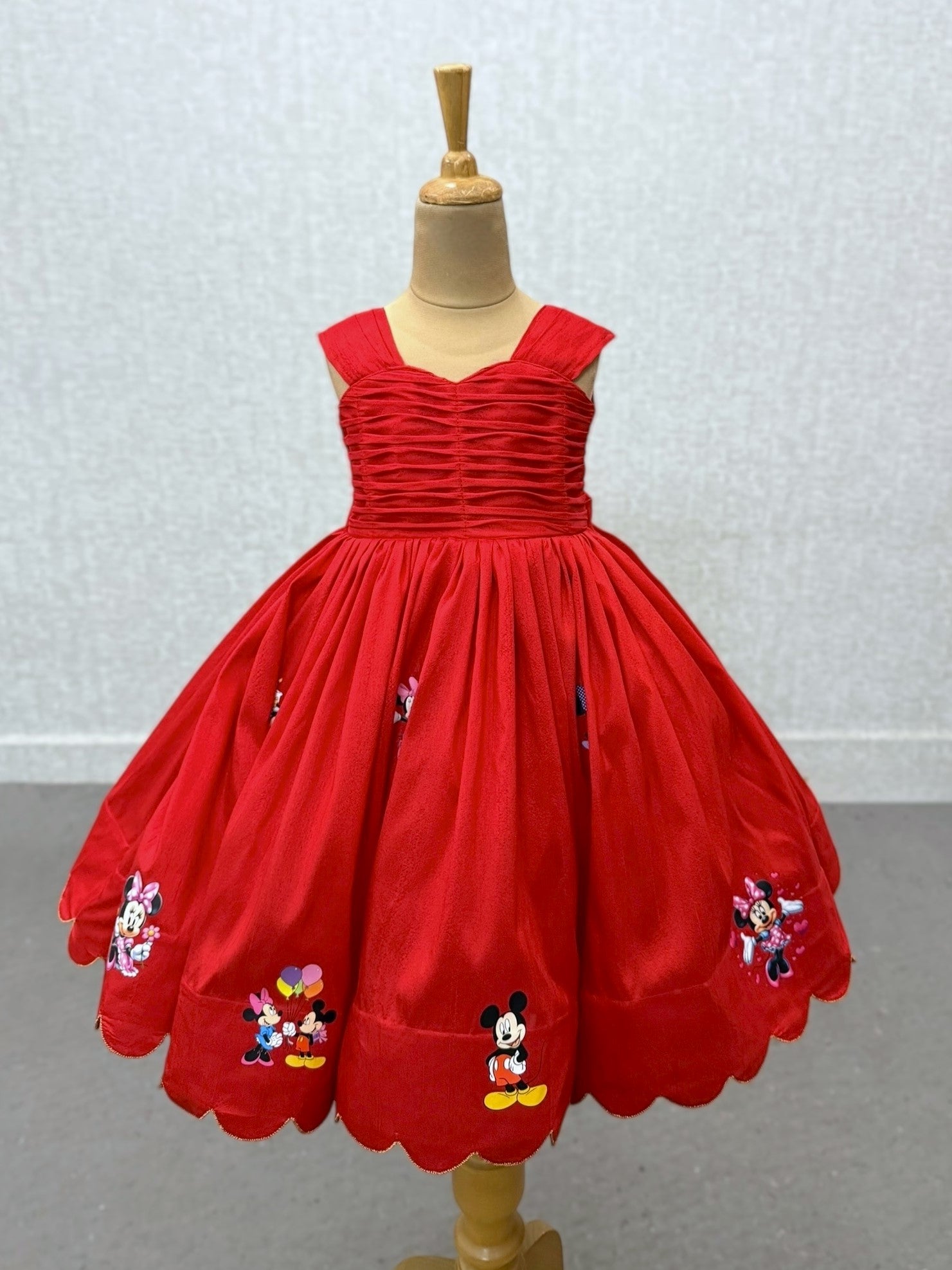 Mickey & Minnie Carnival raw silk gown with scallop detailing