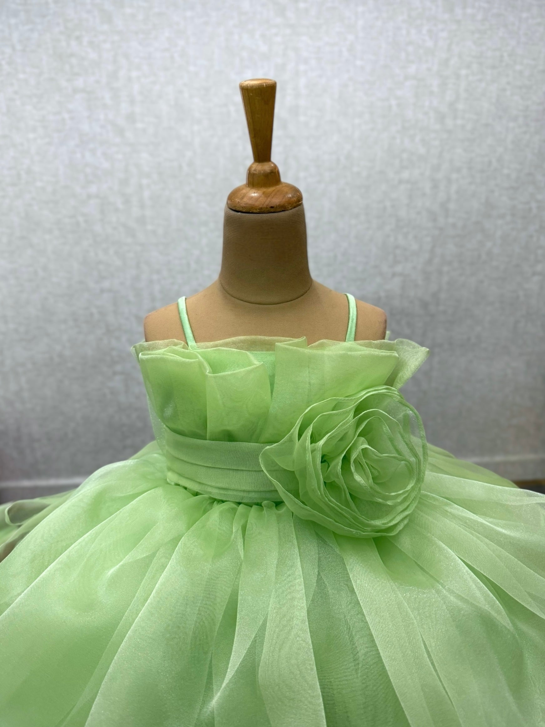Leafy Charm organza floral gown