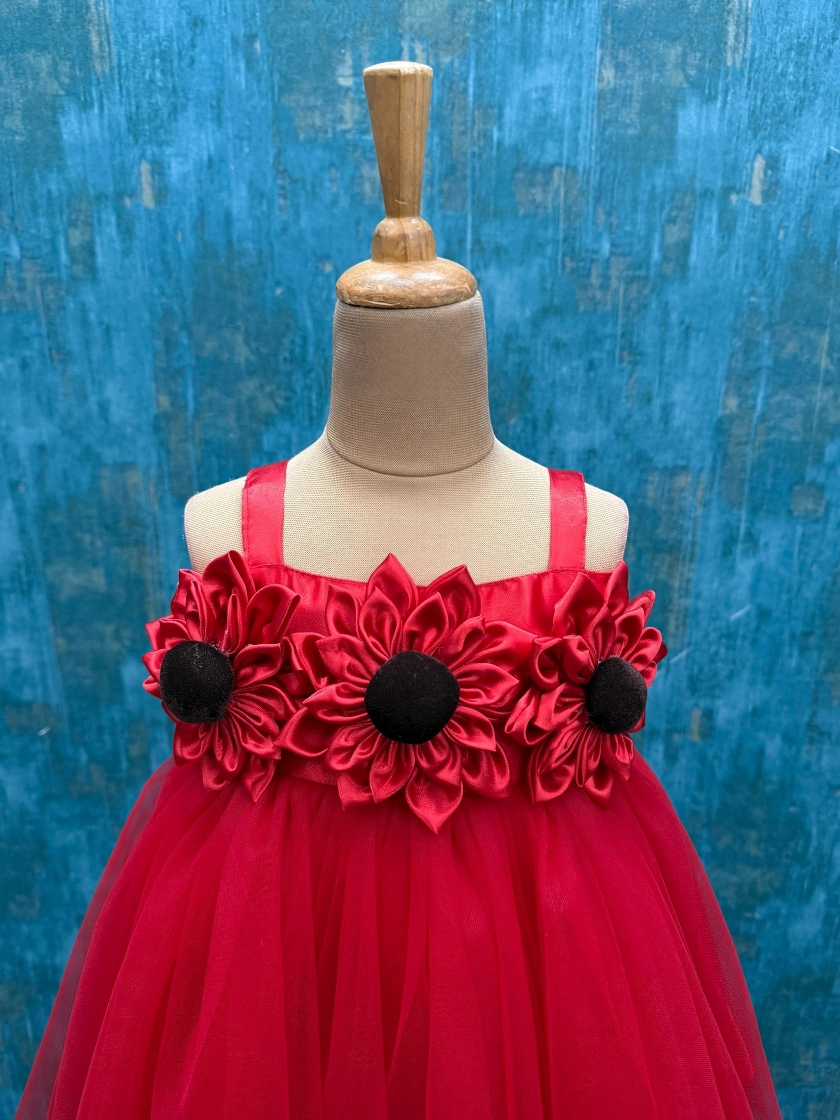 Red Dahlia Bloom Dress