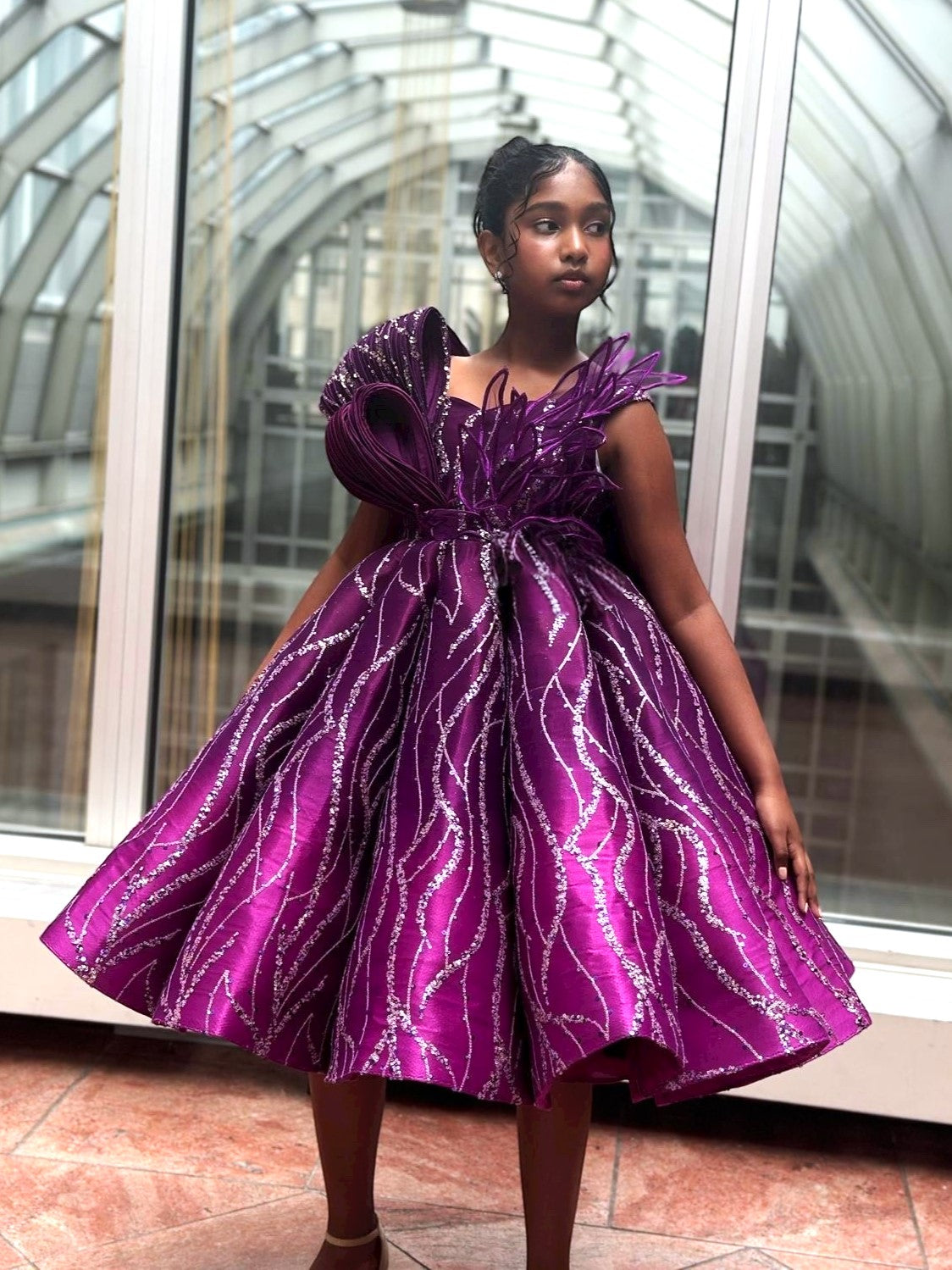 Majestic Orchid Flair Gown