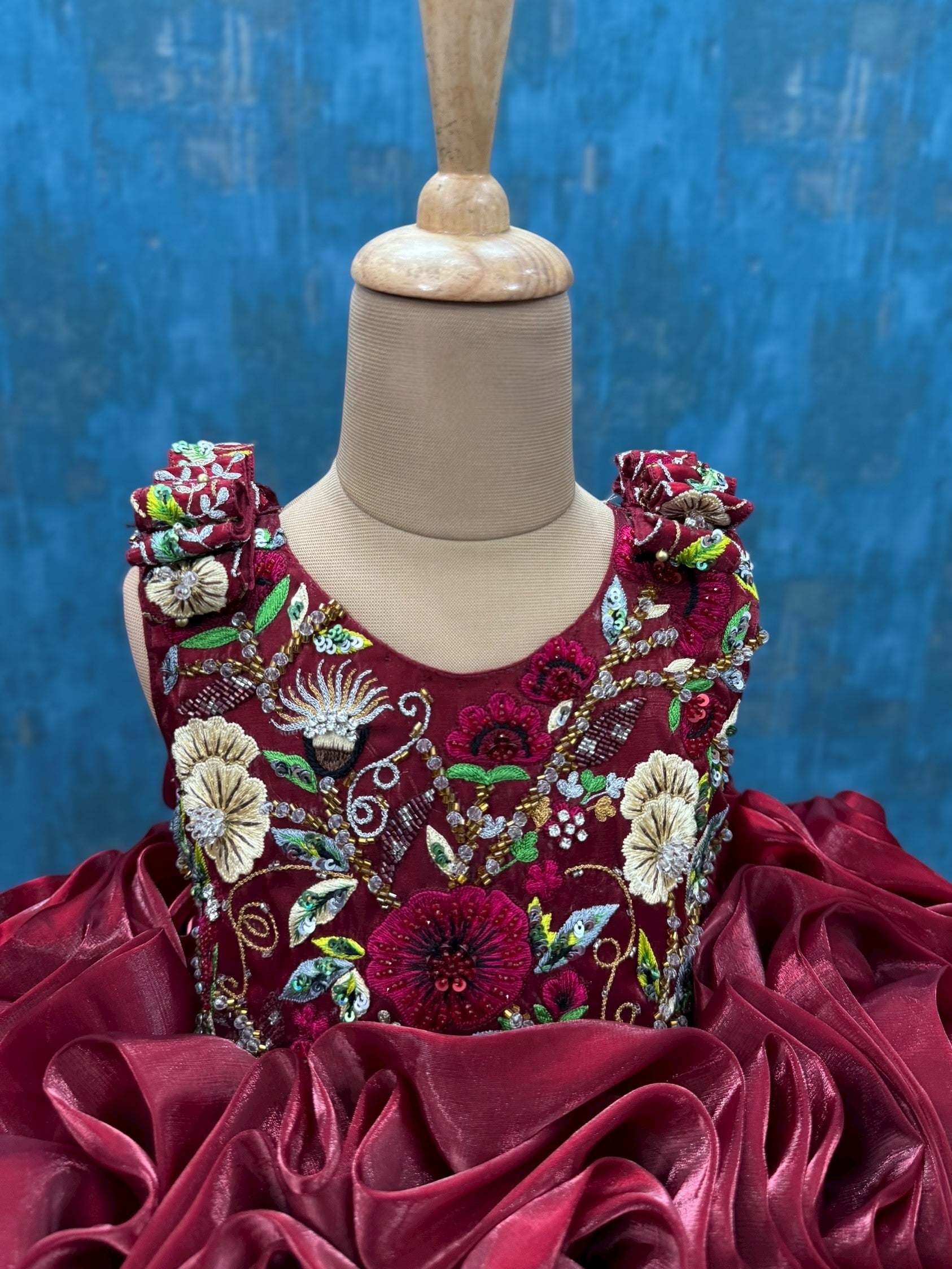 Crimson Rose Bloom Gown