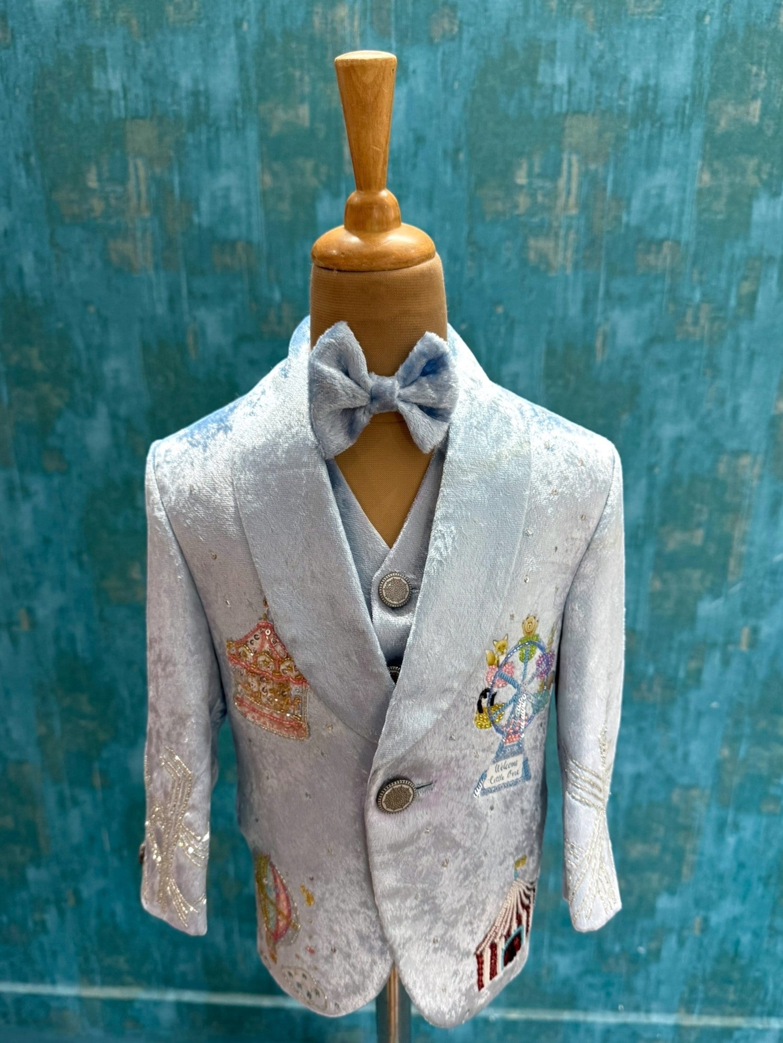 Ice Carnival Prince Suit- Comes with Waist coat, Shirt, Pant and Bow