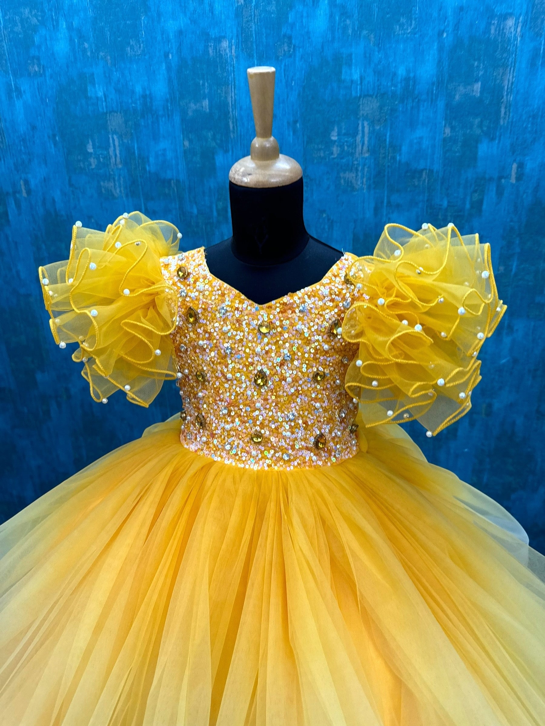 Royal Yellow Glow Enchanted Princess Ball Gown