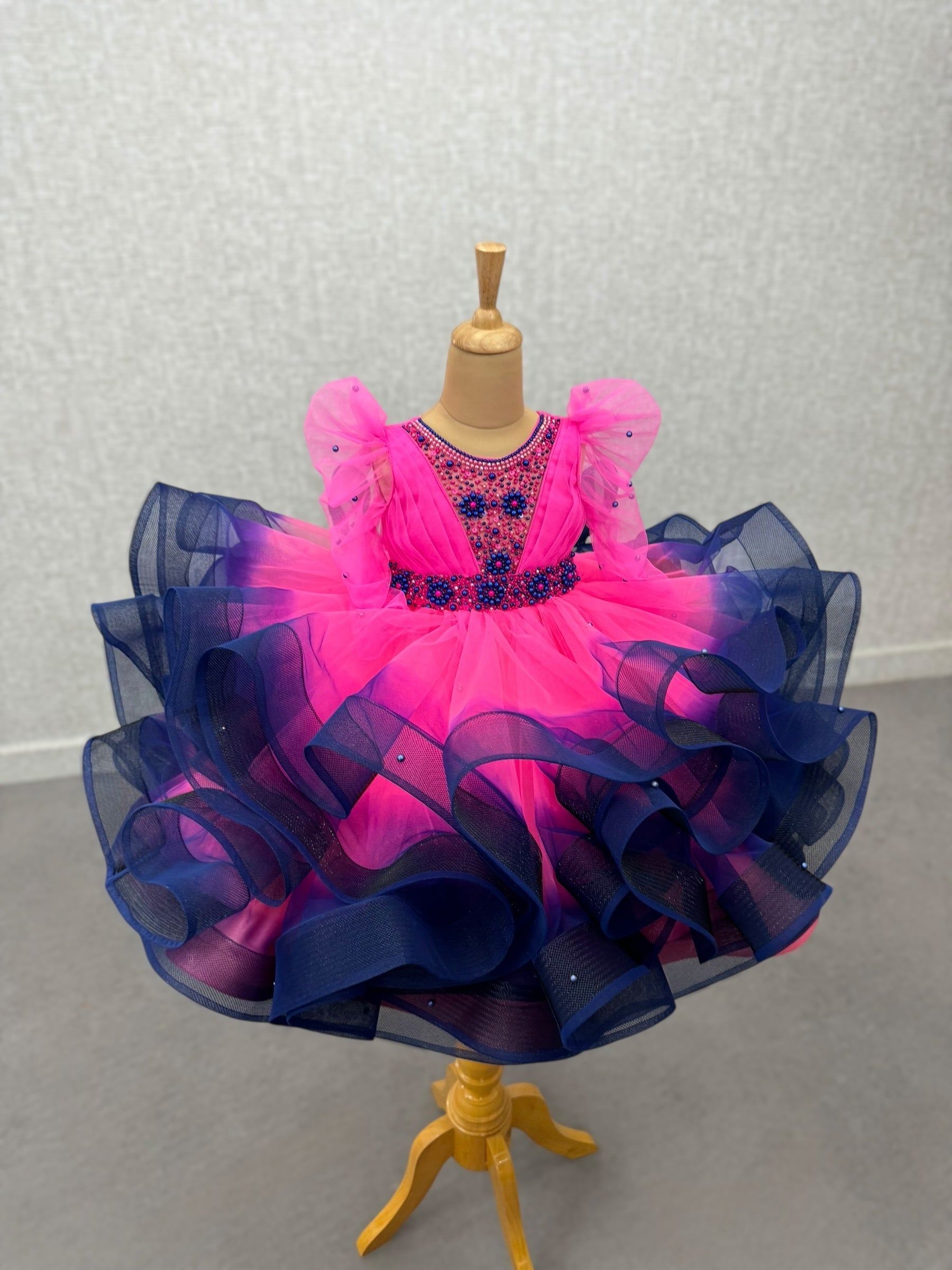 Midnight Rose Crystal Bloom Princess Ball Gown