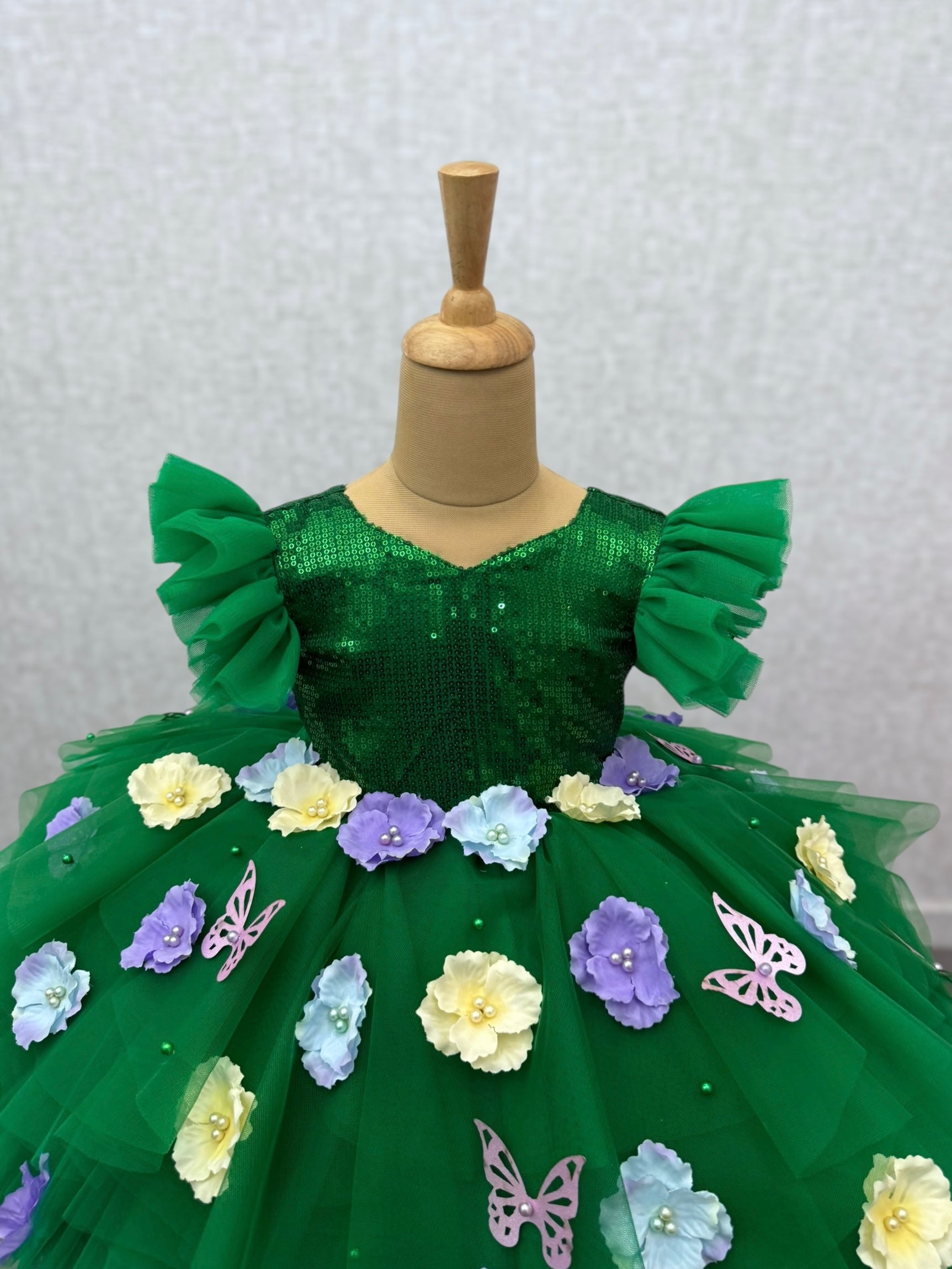 Emerald Garden Fairy Blossom Princess Ball Gown