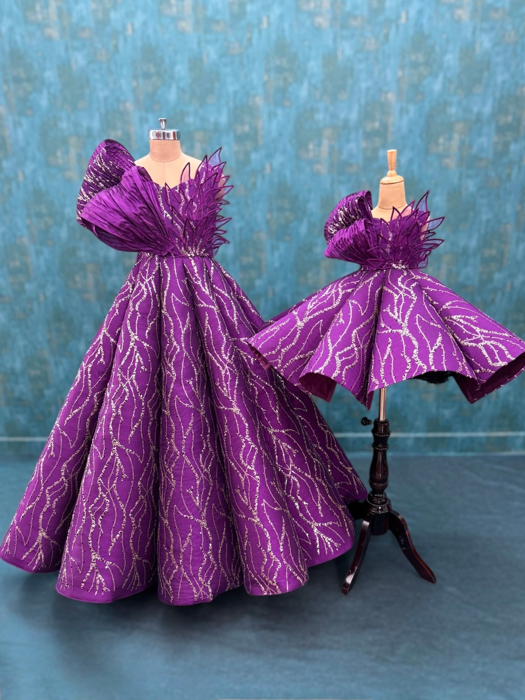 Purple Majesty Radiance Duo- Combo Panel Gown