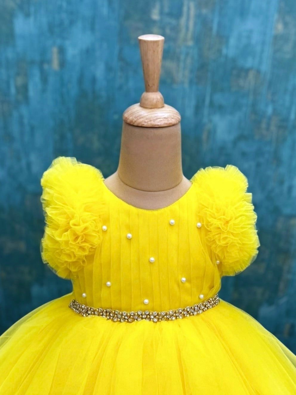 Bright Sunlit Blossom Pearl Princess Couture Ball Gown