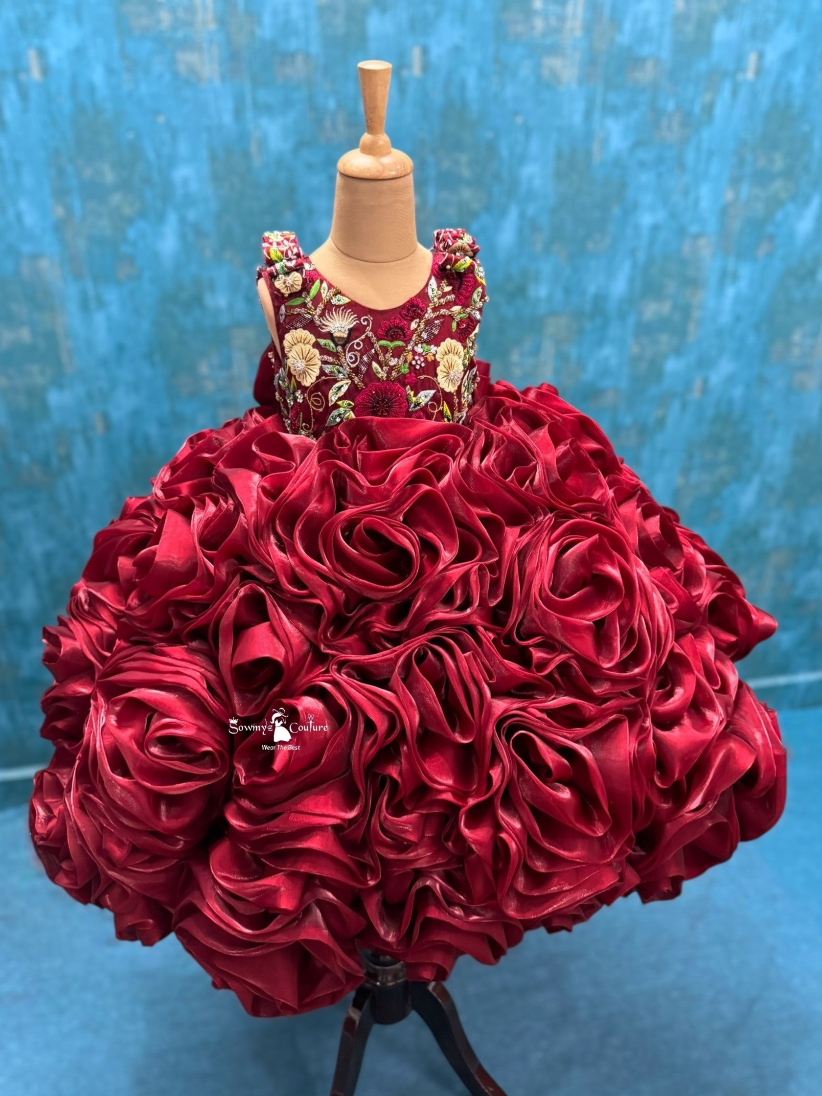 Premium Occasion Wear Dresses Online, Royal Red Mom & Daughter Duo