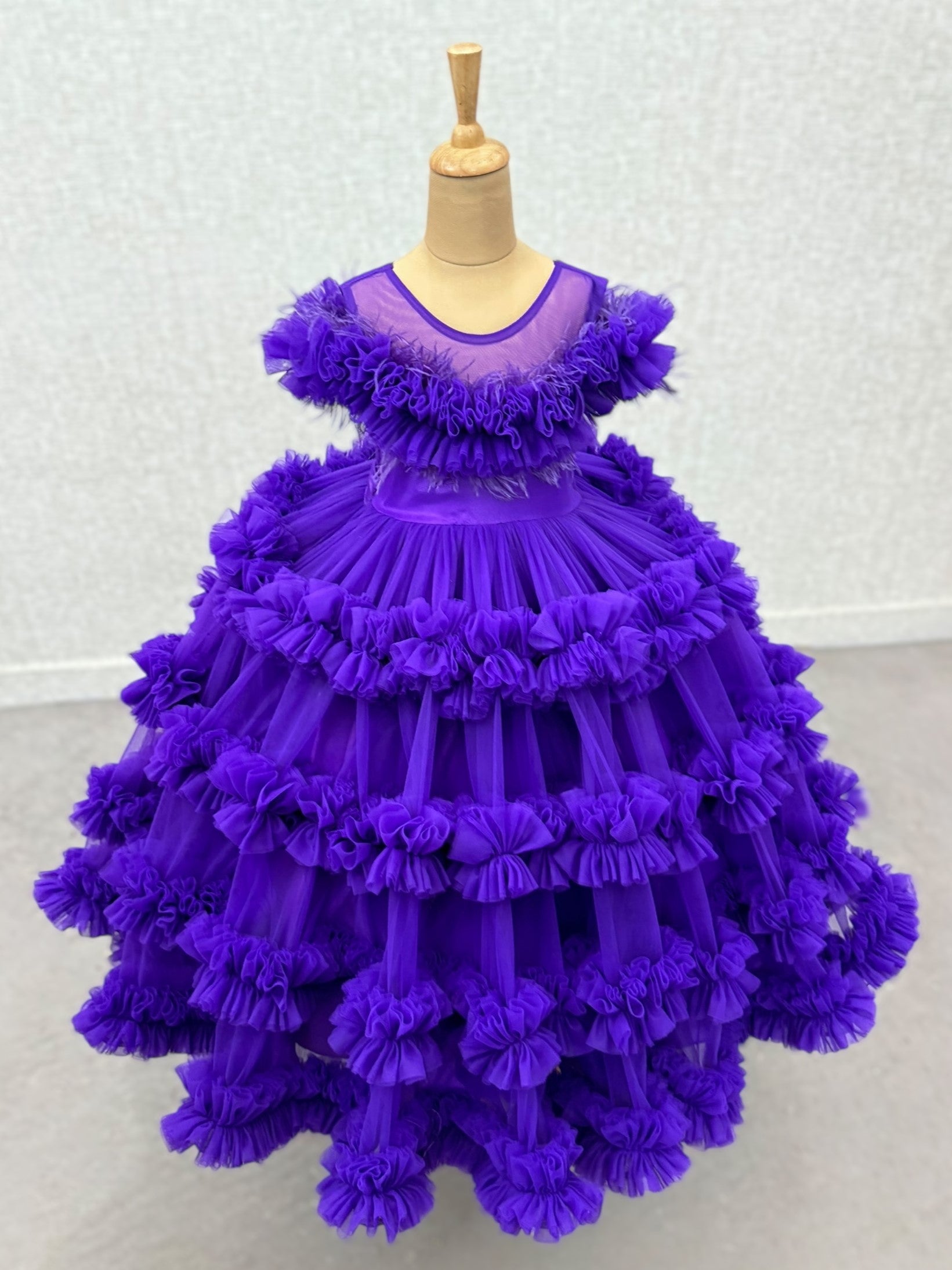 Imperial Purple Whisper Ruffle Royale Celebration Dress