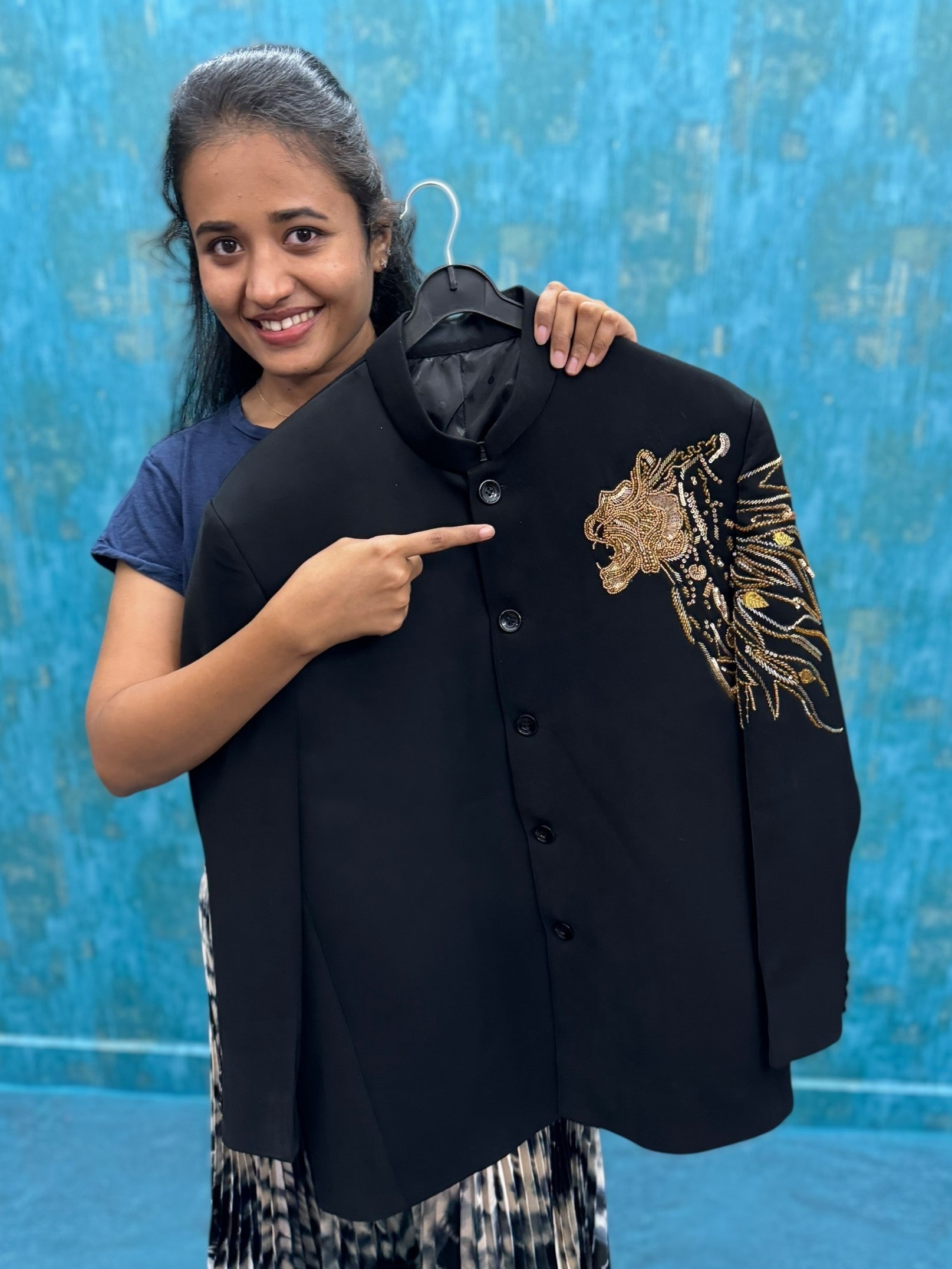 Sovereign Roar Black Lion Crest Signature Blazer