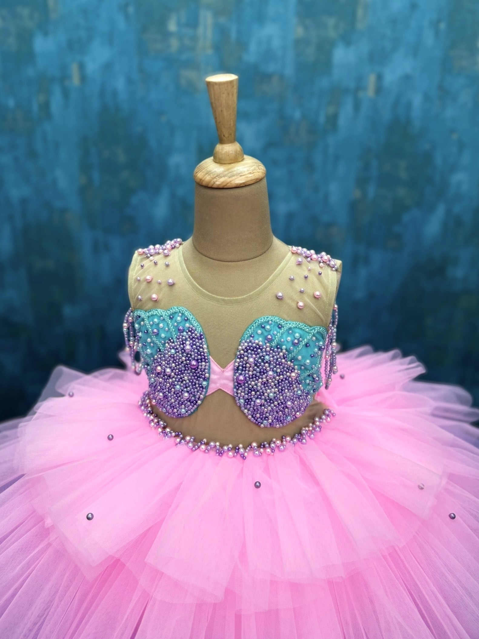 Girls Party Wear Online, Mermaid Dreams Tiered Tulle Ball Gown