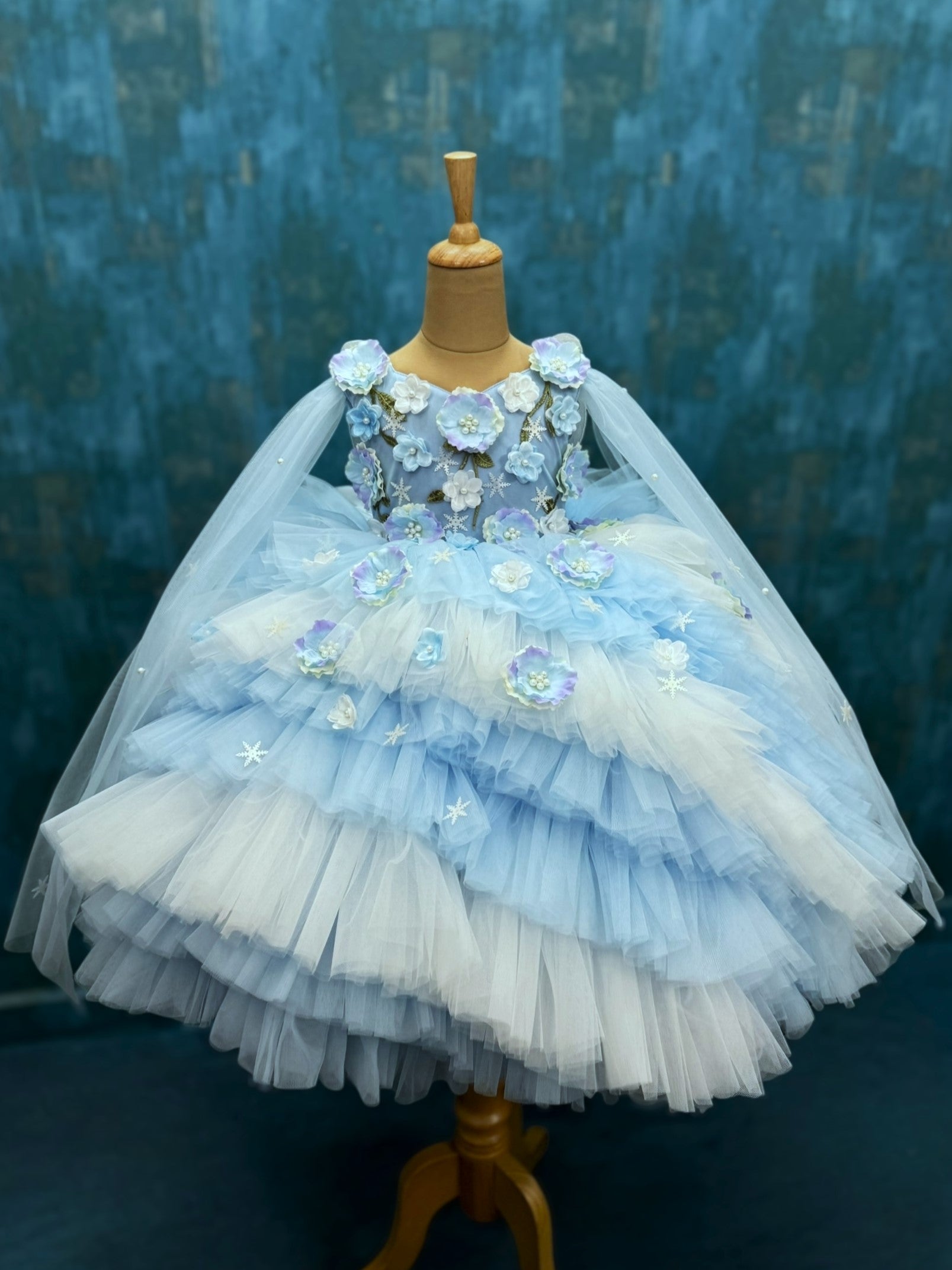Snow Kissed Bluebell Princess Tulle Gown