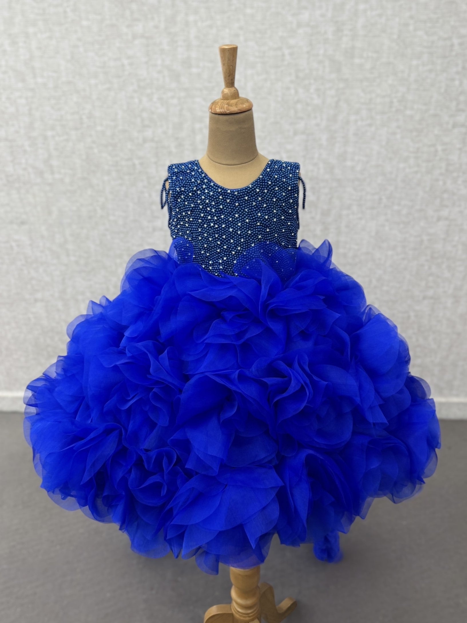 Kids Partywear Gown Online, Luxury Royal Blue Kids Party Dress