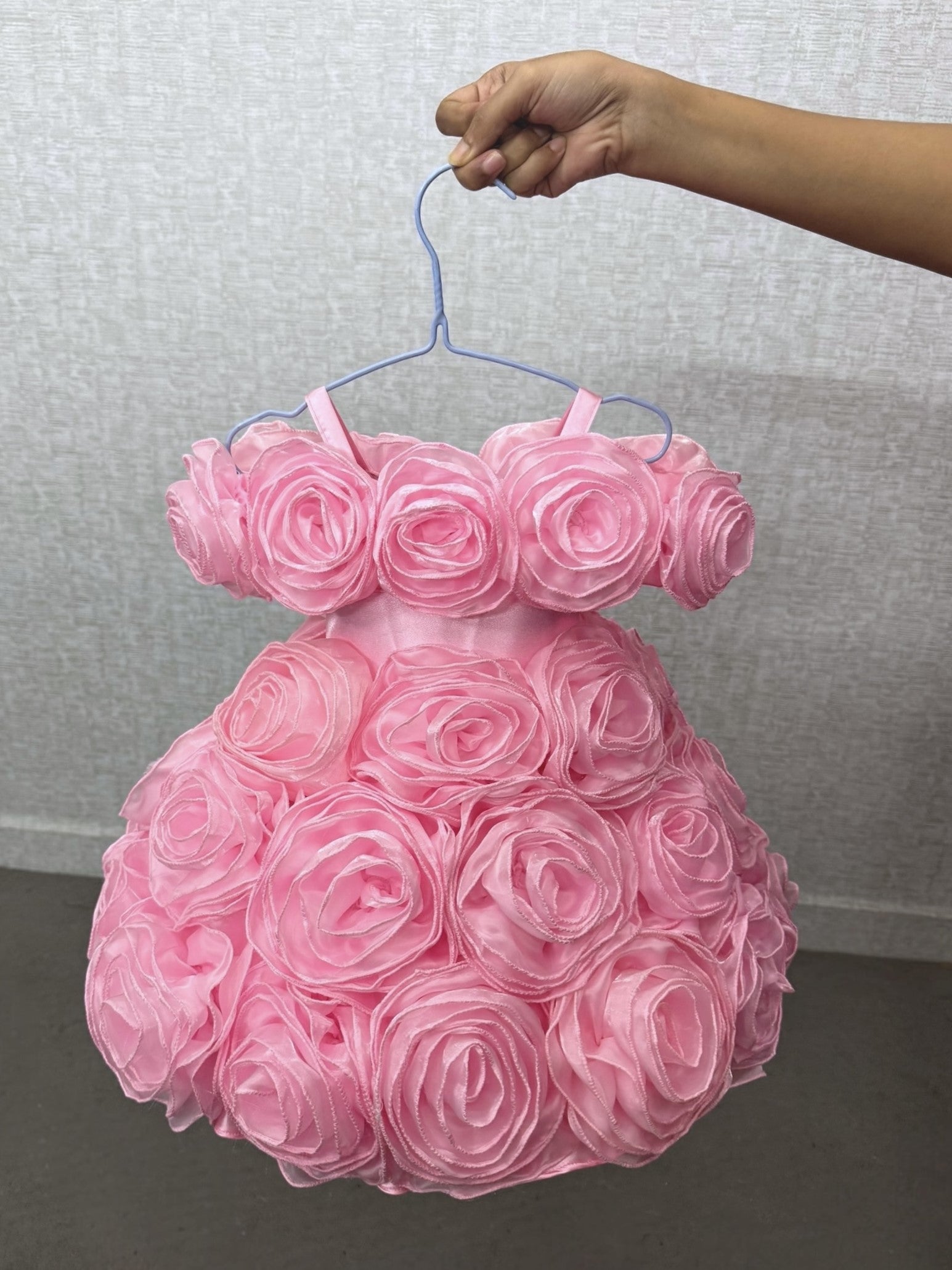 Royal Blush Rosehaven Petal Cloud Off-Shoulder Designer Gown