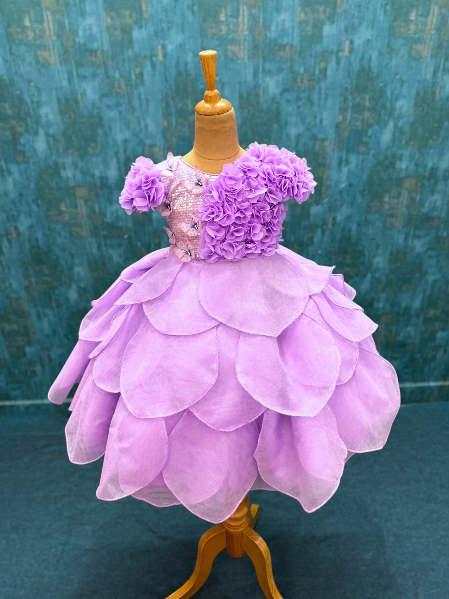 Enchanted Lavender Lotus Petal Princess Gown