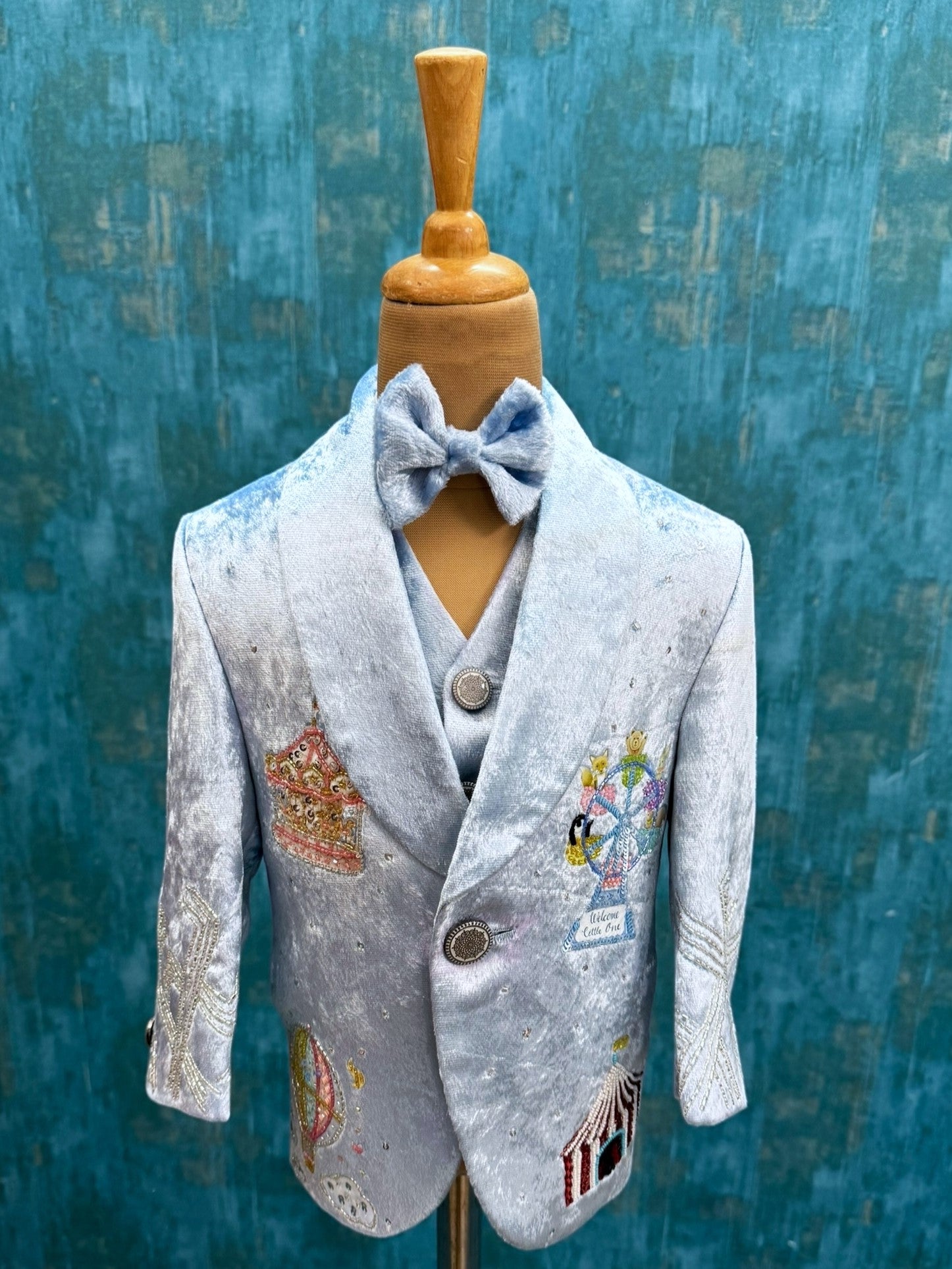 Ice Carnival Prince Suit- Comes with Waist coat, Shirt, Pant and Bow