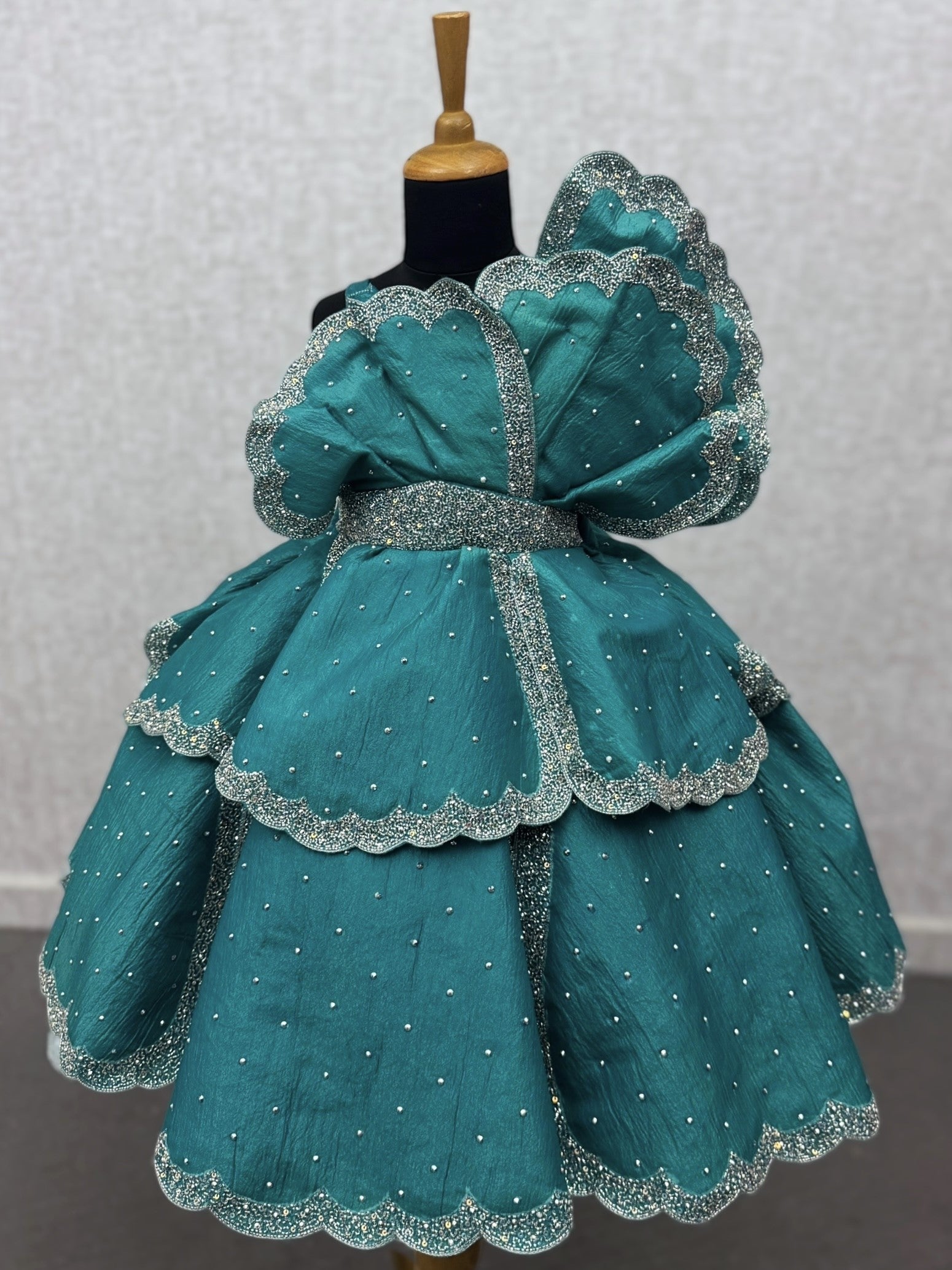 Emerald Pearl Petal Gown