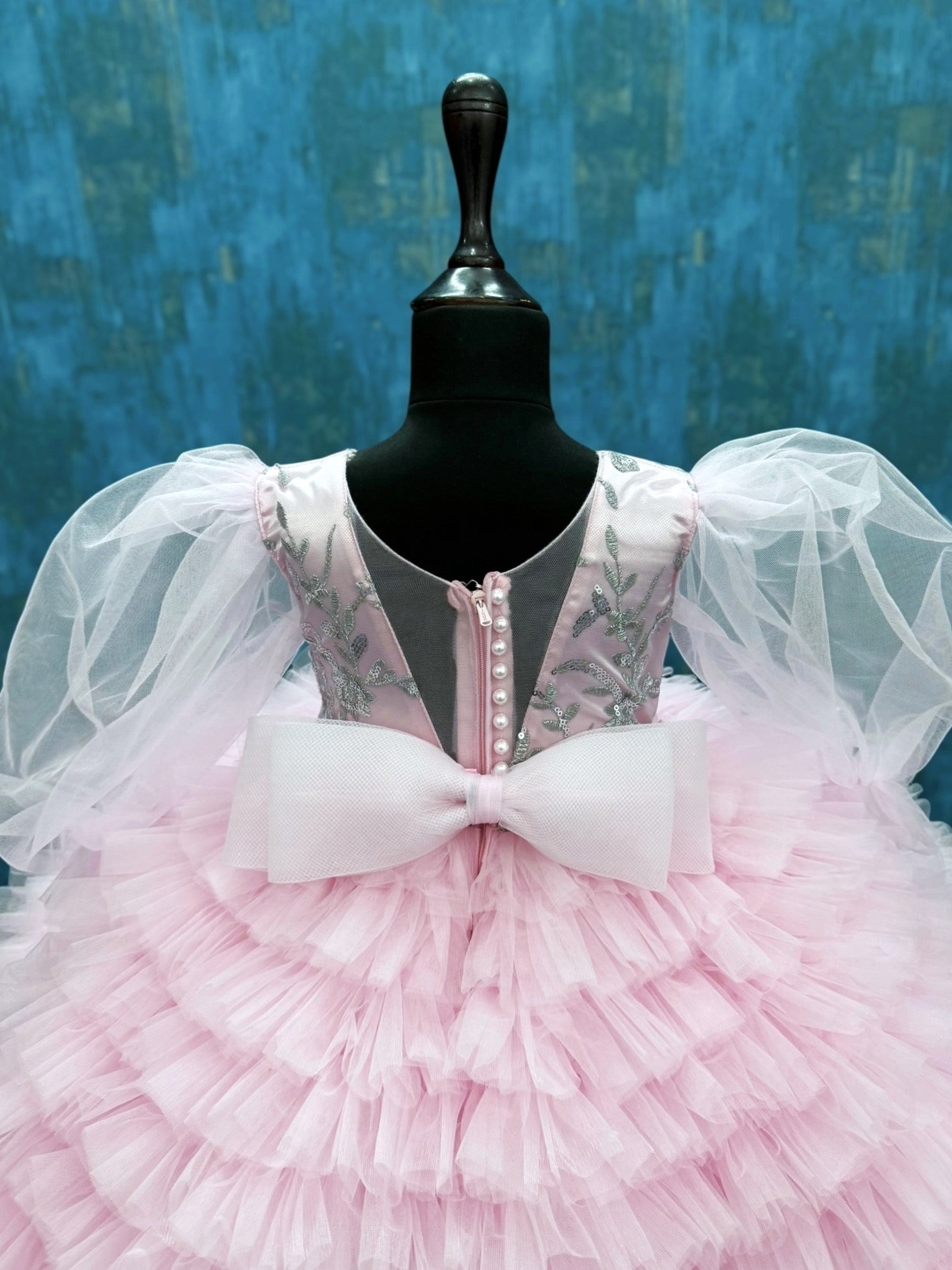 Dreamy Blush Petal Cloud Fairy Princess Party Gown
