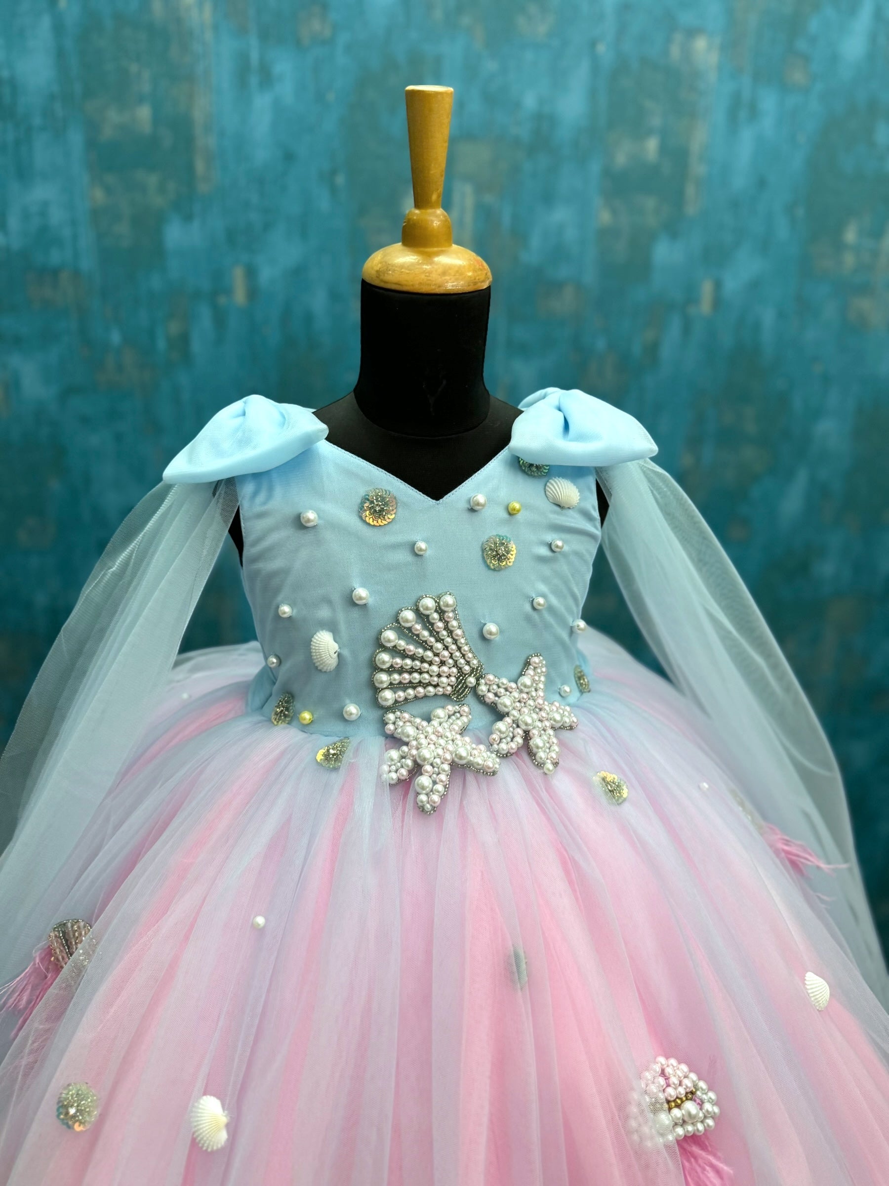 Seashell Blush Pearl Fantasy Princess Gown