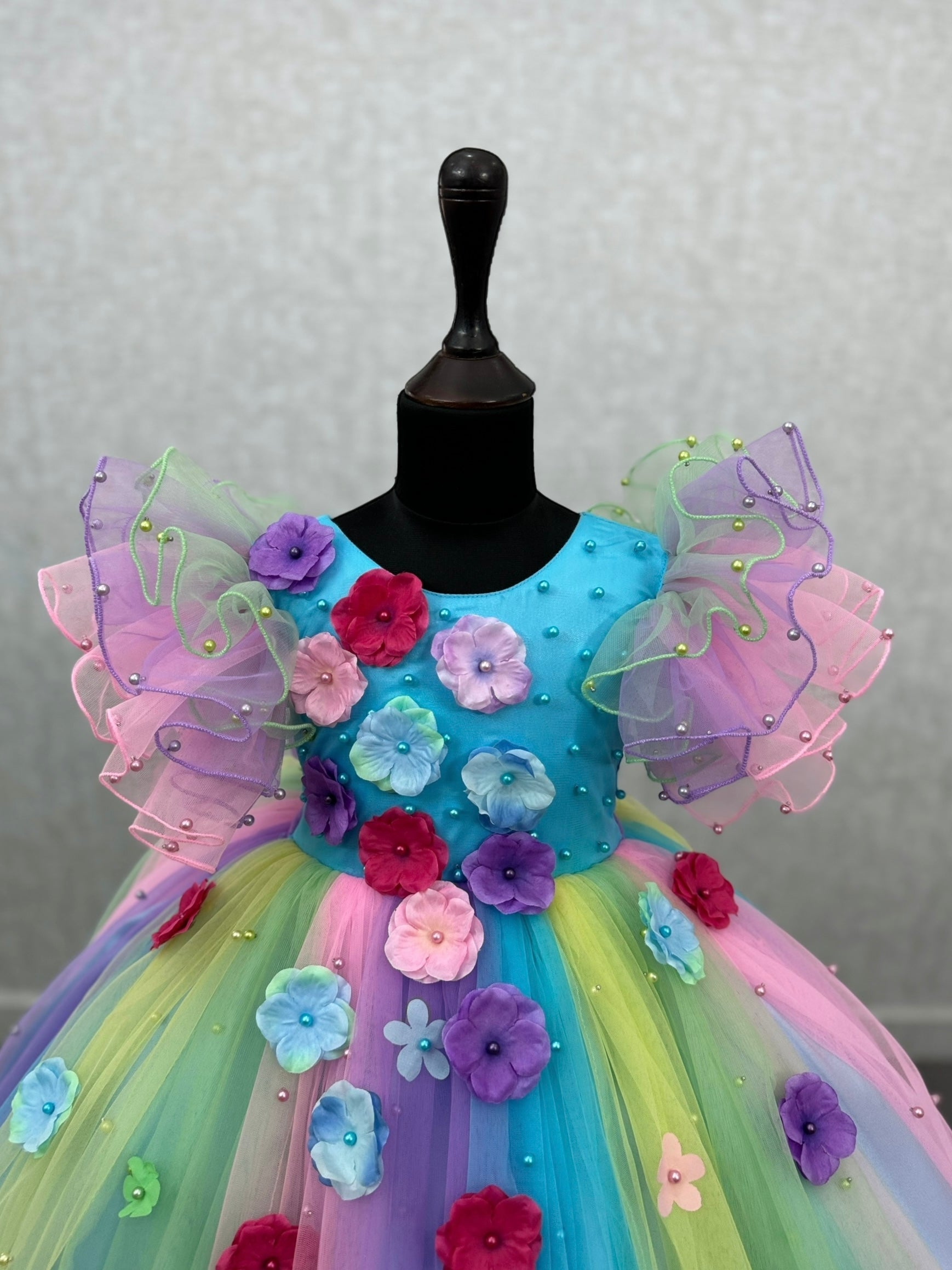 Enchanted Garden Rainbow Petal Princess Ball Gown