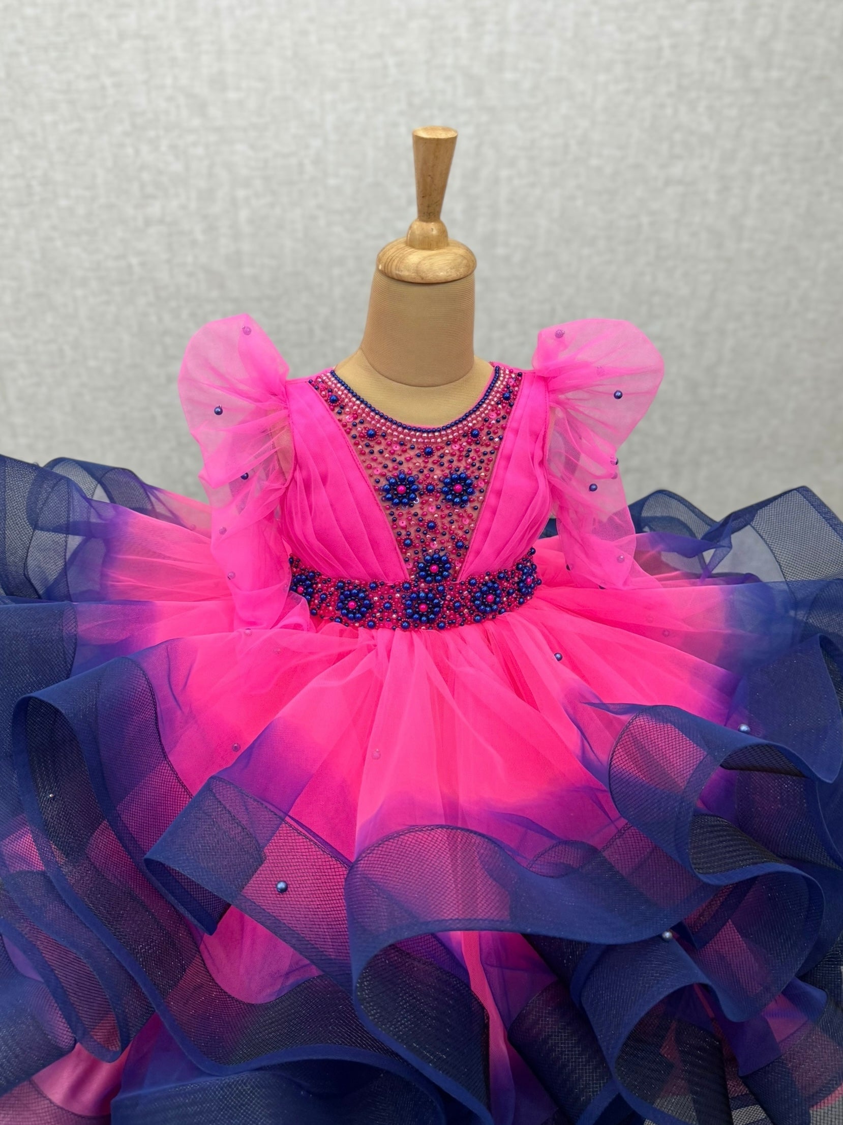 Midnight Rose Crystal Bloom Princess Ball Gown